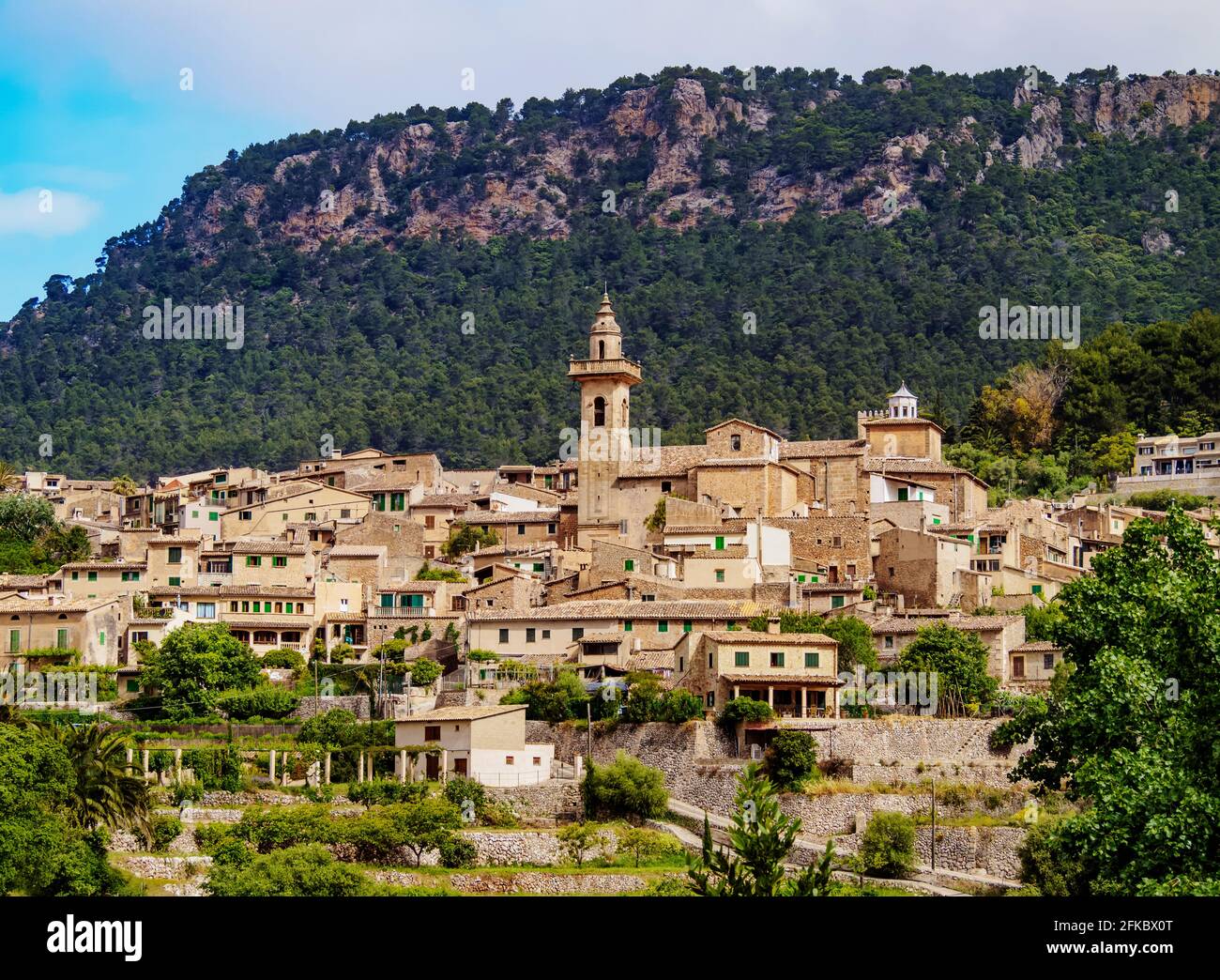 Valldemossa Stadtbild, Mallorca (Mallorca), Balearen, Spanien, Mittelmeer, Europa Stockfoto