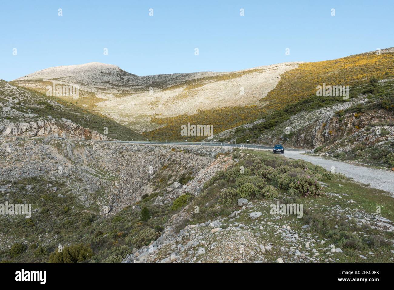 Sierrania de Ronda, Hochkalkgebirge, Ronda Straße, Andalusien, Malaga, Südspanien. Stockfoto