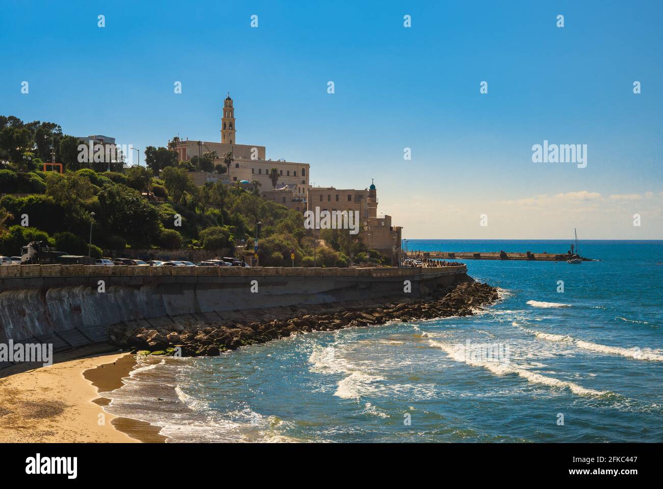Landschaft von Jaffa von der Tel Aviv Promenade in israel Stockfoto
