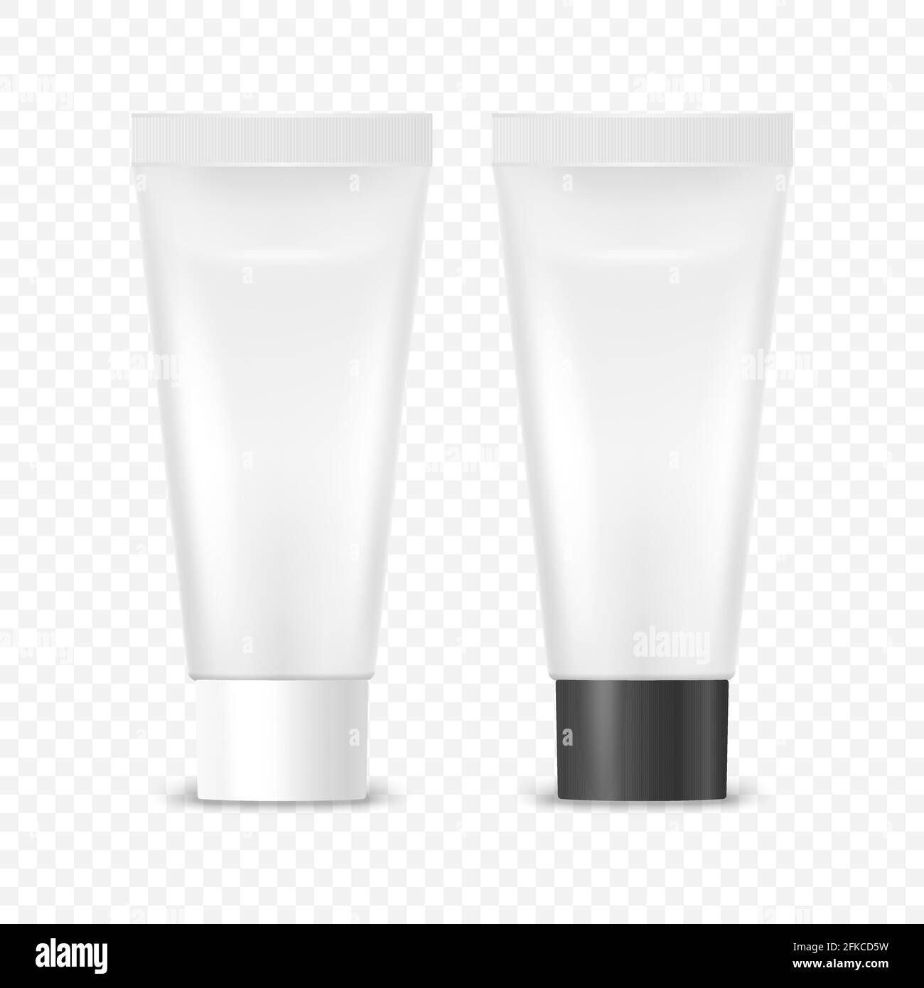 Vector 3d realistische Kunststoff, Metall weiße Zahnpaste, Cream Tube,  Verpackung mit weißen und schwarzen Cap-Set isoliert. Design-Vorlage von  Zahnpasta Stock-Vektorgrafik - Alamy