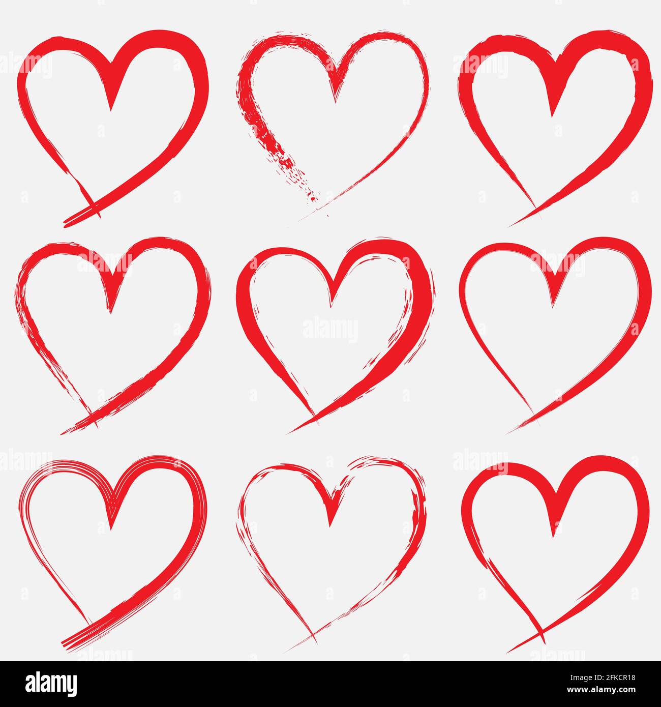 Handgezeichnete Herzen auf transparentem Hintergrund. Designelemente für den Valentinstag Vorlage für Ihr Design Stock Vektor