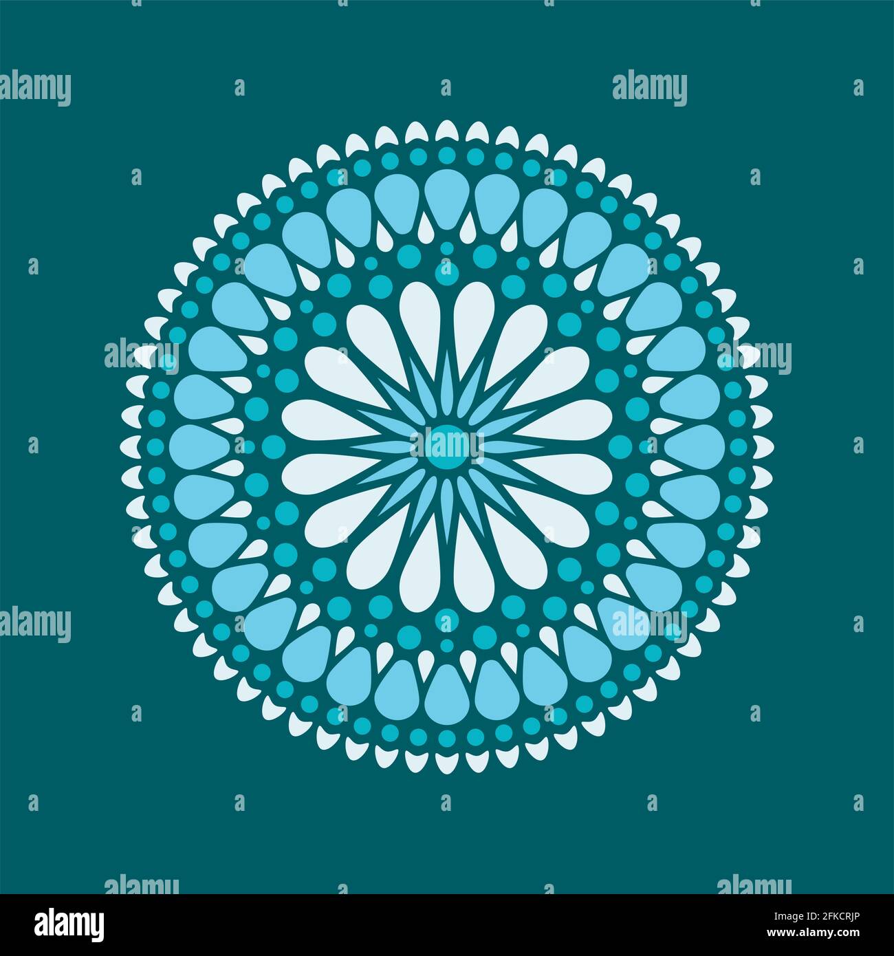 Monochrome Dot-Malerei trifft auf Mandalas. Aborigines Stil der Punktmalerei und Kraft des Mandalas. Dekorative Blume Stock Vektor