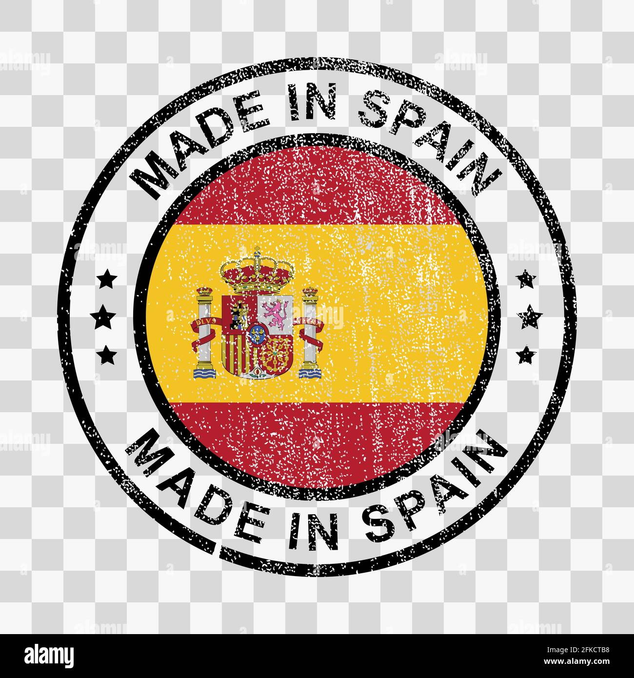 Made in Spain Stempel im Grunge-Stil isoliert Distressed Ikone Vorlage für Ihr Design Stock Vektor