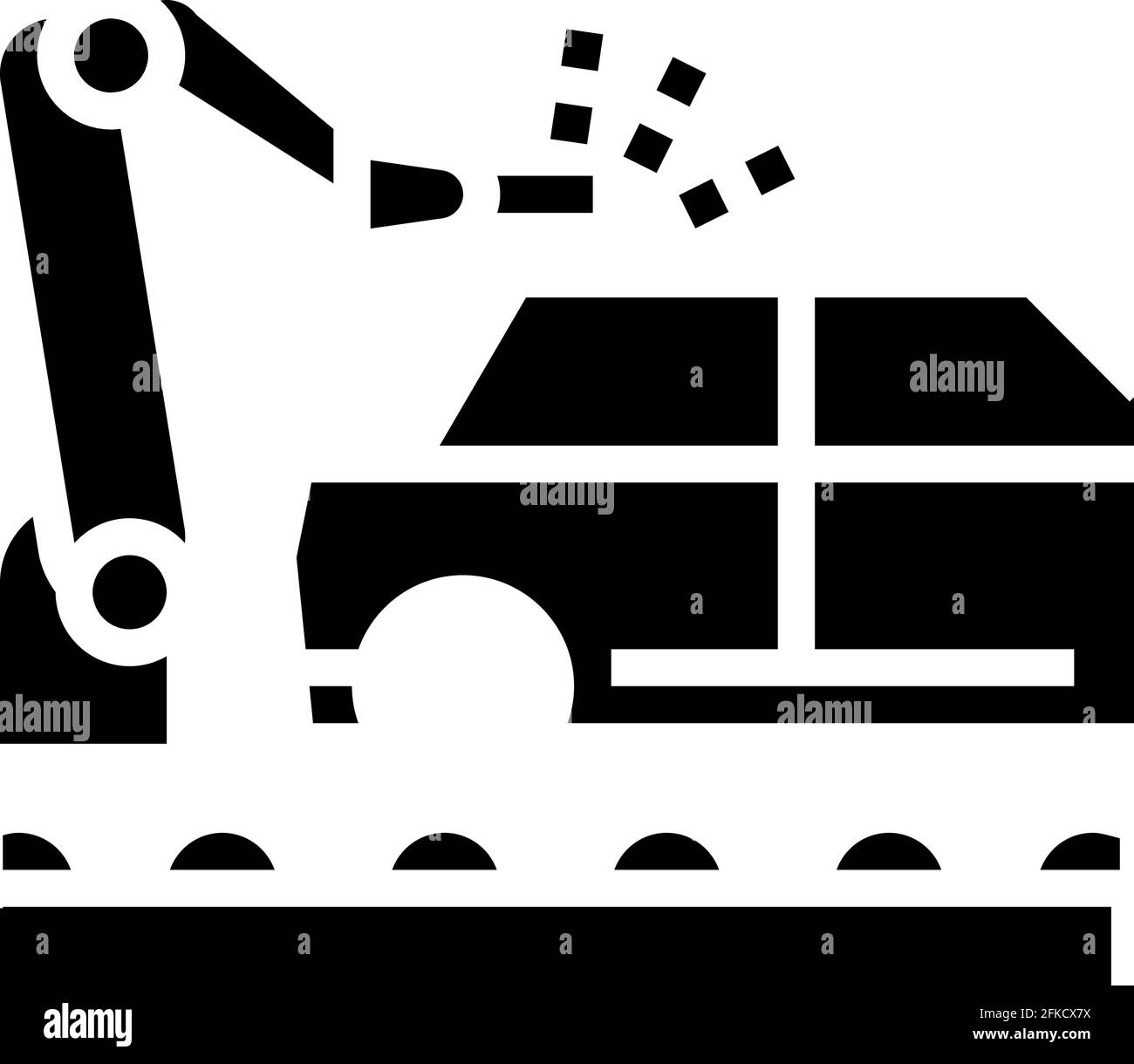 Abbildung des Symbols für das Glyphen-Symbol für das Schweißen des Autoförderers Stock Vektor