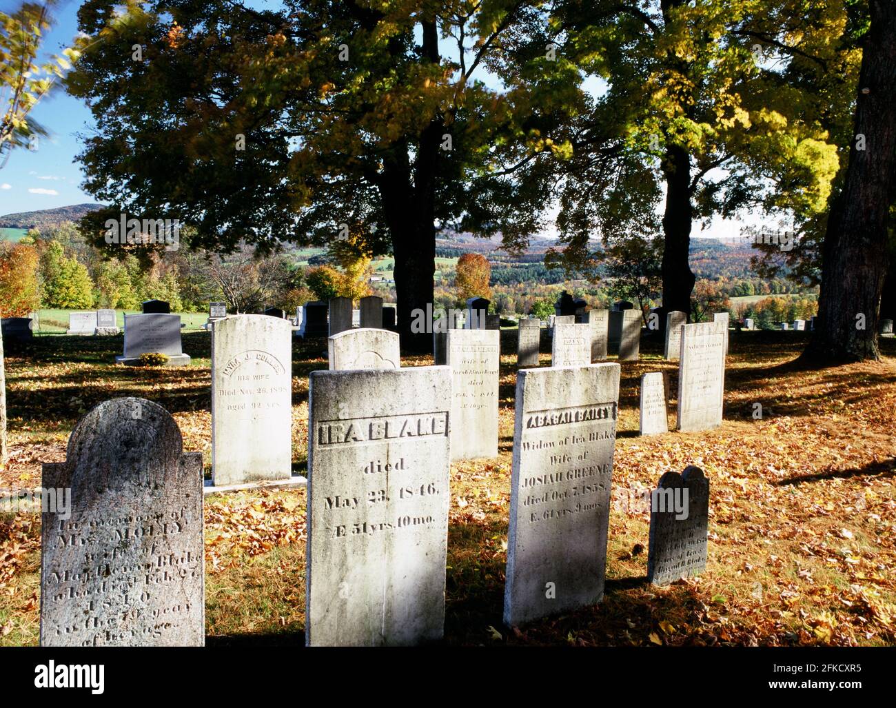 Friedhof von Vermont im Herbst Stockfoto