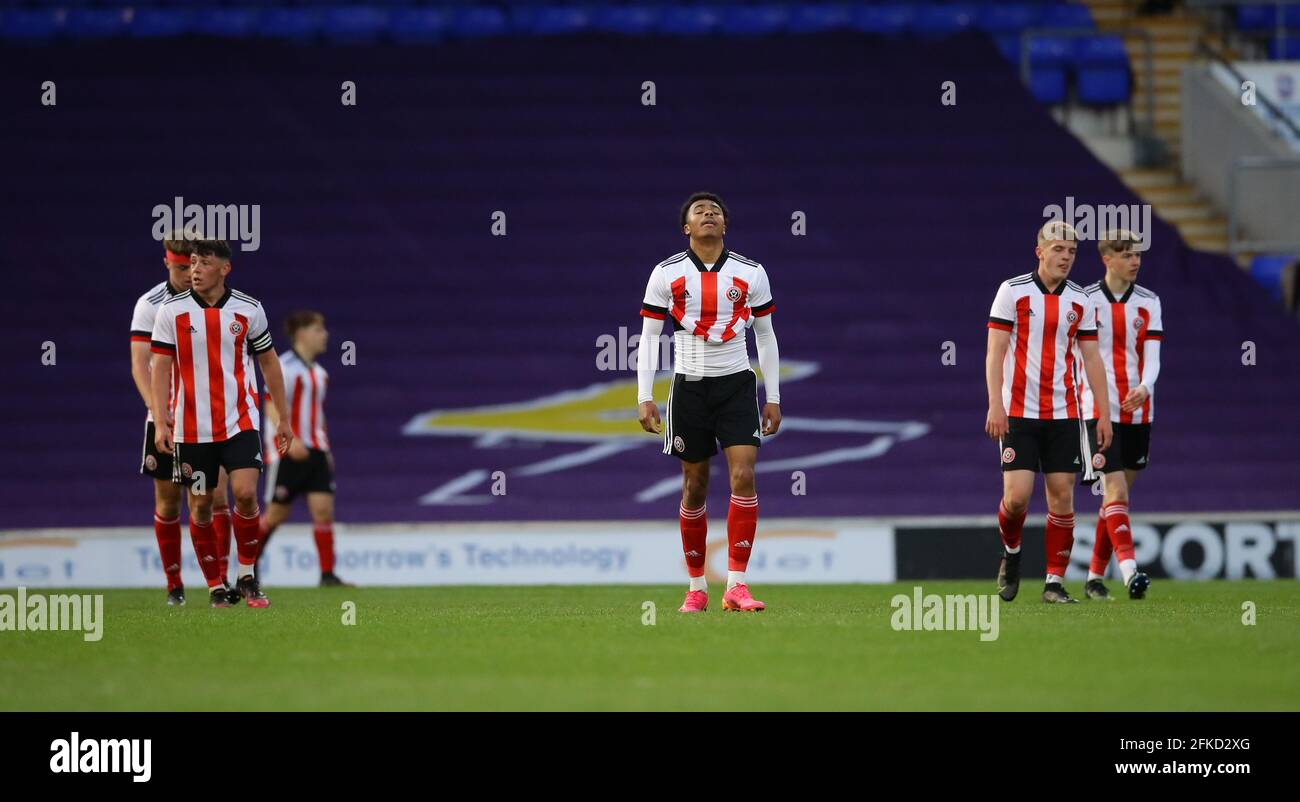 Ipswich, England, 30. April 2021. Nachspiel für Antwoine Hackford aus Sheffield Utd während des Spiels des englischen FA Youth Cup in der Portman Road, Ipswich. Bildnachweis sollte lauten: David Klein / Sportimage Kredit: Sportimage/Alamy Live News Stockfoto