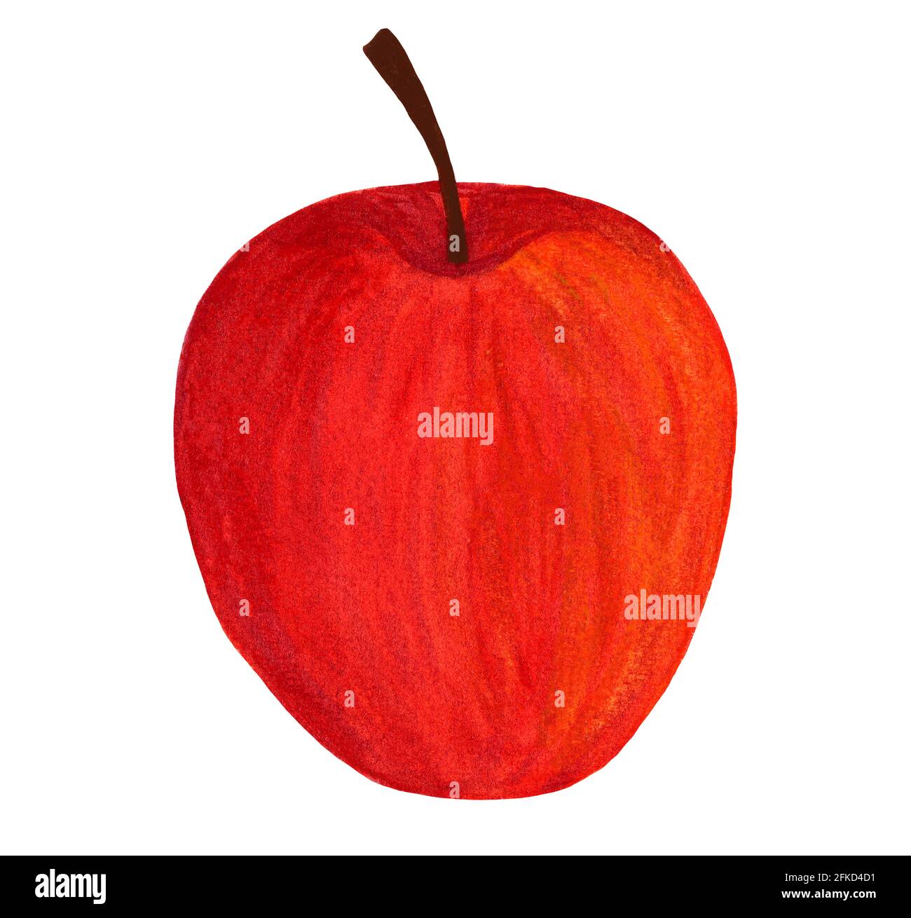 Frischer ganzer Apfel. Aquarell Rote Gala-Apfel-Frucht isoliert auf weißem Hintergrund Stockfoto
