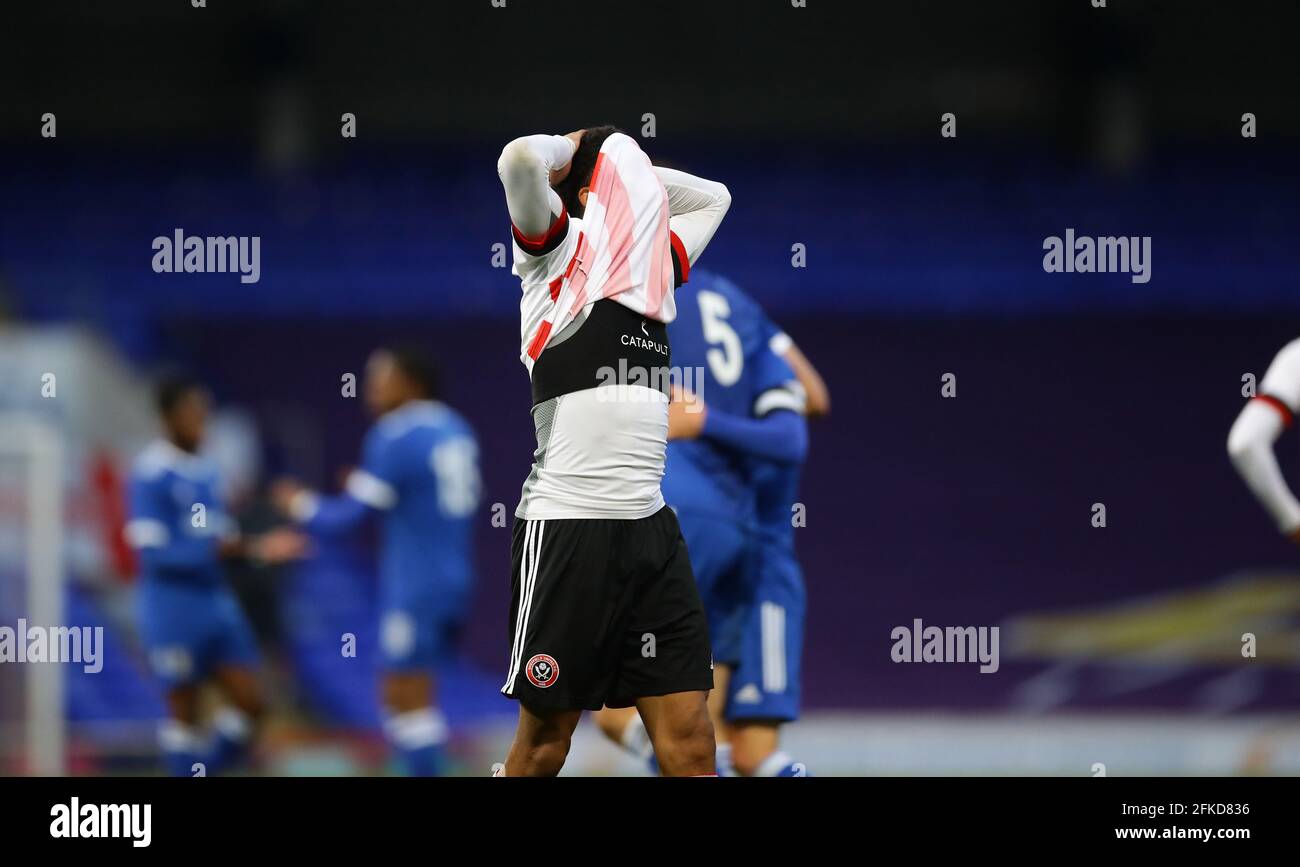 Ipswich, England, 30. April 2021. Antwoine Hackford aus Sheffield Utd wurde beim englischen Fußballspiel des FA Youth Cup in der Portman Road, Ipswich, niedergeschlagen. Bildnachweis sollte lauten: David Klein / Sportimage Kredit: Sportimage/Alamy Live News Stockfoto