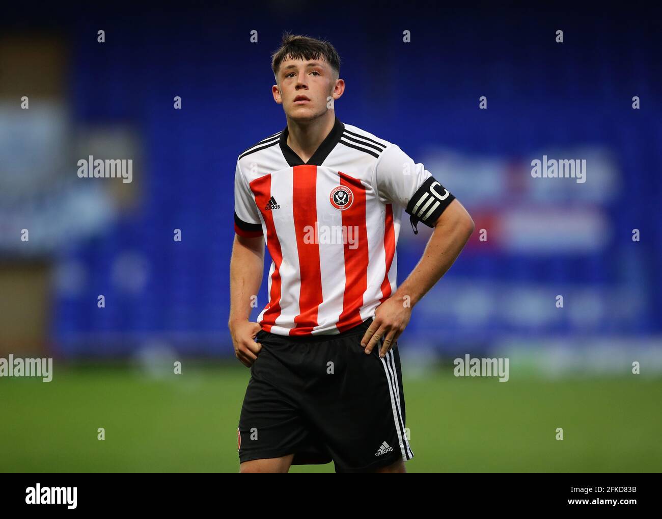 Ipswich, England, 30. April 2021. Frankie Maguire von Sheffield Utd war beim englischen Fußballspiel des FA Youth Cup in der Portman Road, Ipswich, niedergeschlagen. Bildnachweis sollte lauten: David Klein / Sportimage Kredit: Sportimage/Alamy Live News Stockfoto