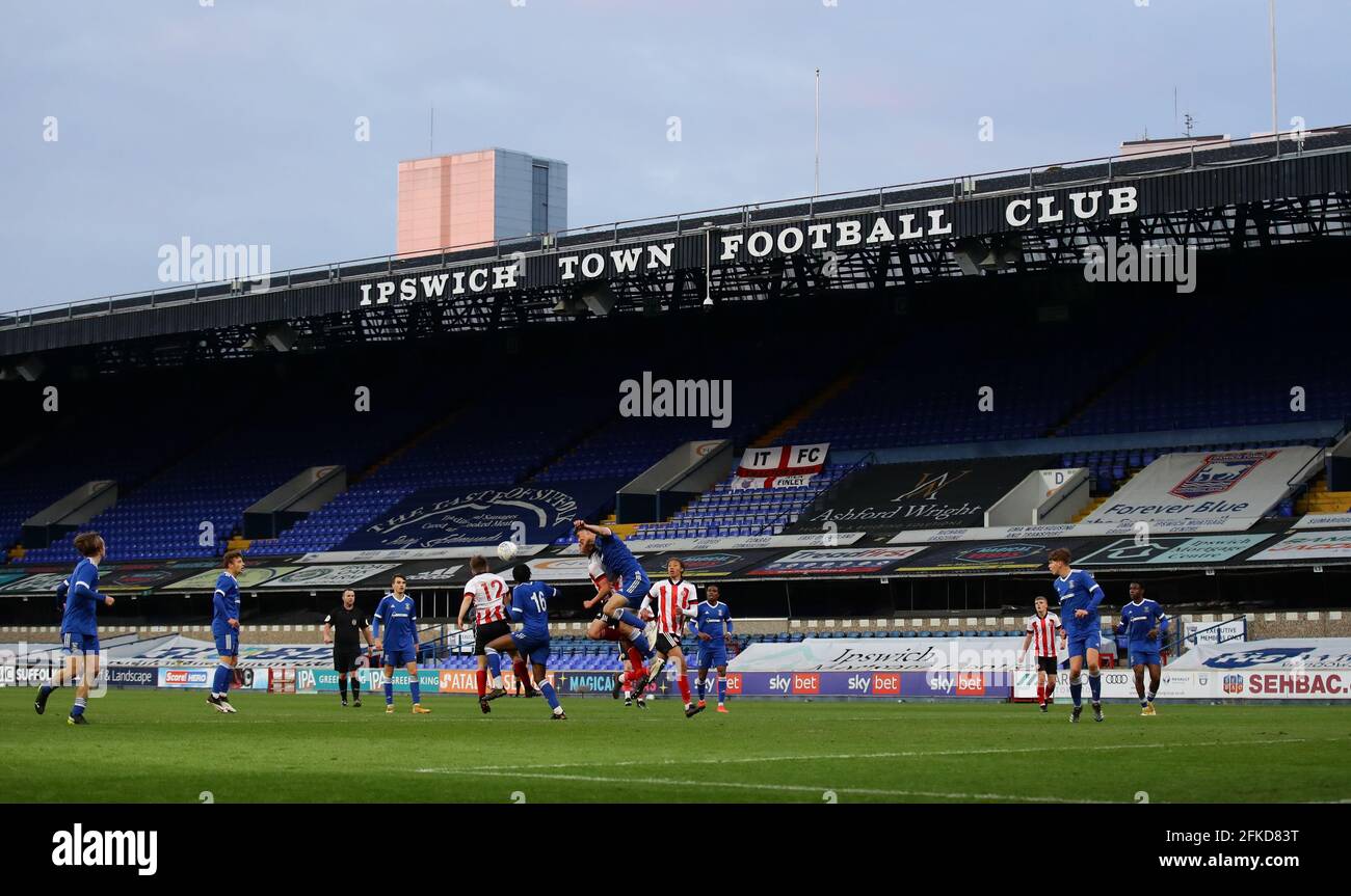 Ipswich, England, 30. April 2021. Gesamtansicht beim Spiel des englischen FA Youth Cup in der Portman Road, Ipswich. Bildnachweis sollte lauten: David Klein / Sportimage Kredit: Sportimage/Alamy Live News Stockfoto