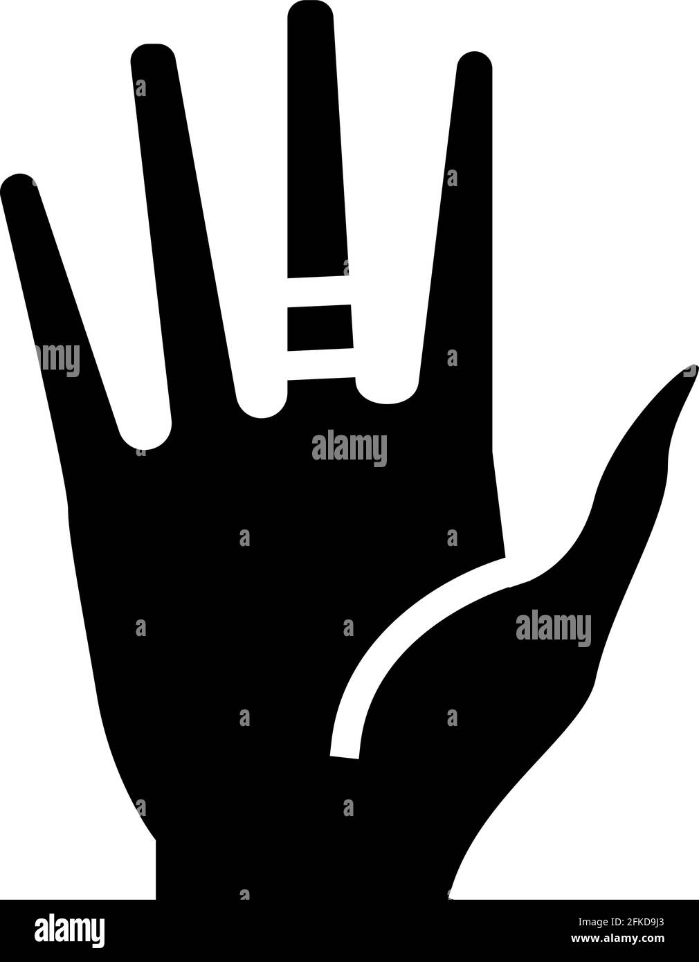 Abbildung des Symbols für Kontaktdermatitis-Glyphen Stock Vektor
