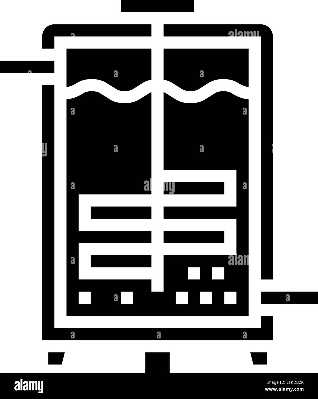 Fermentation pharmazeutische Produktion Glyphe Symbol Vektor-Illustration Stock Vektor