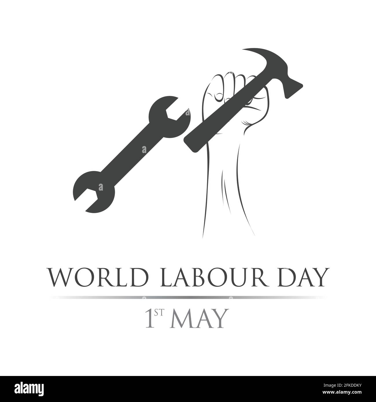 World Labor Day 1. Mai Logo Vektor Illustration Design Vorlage. Stock Vektor