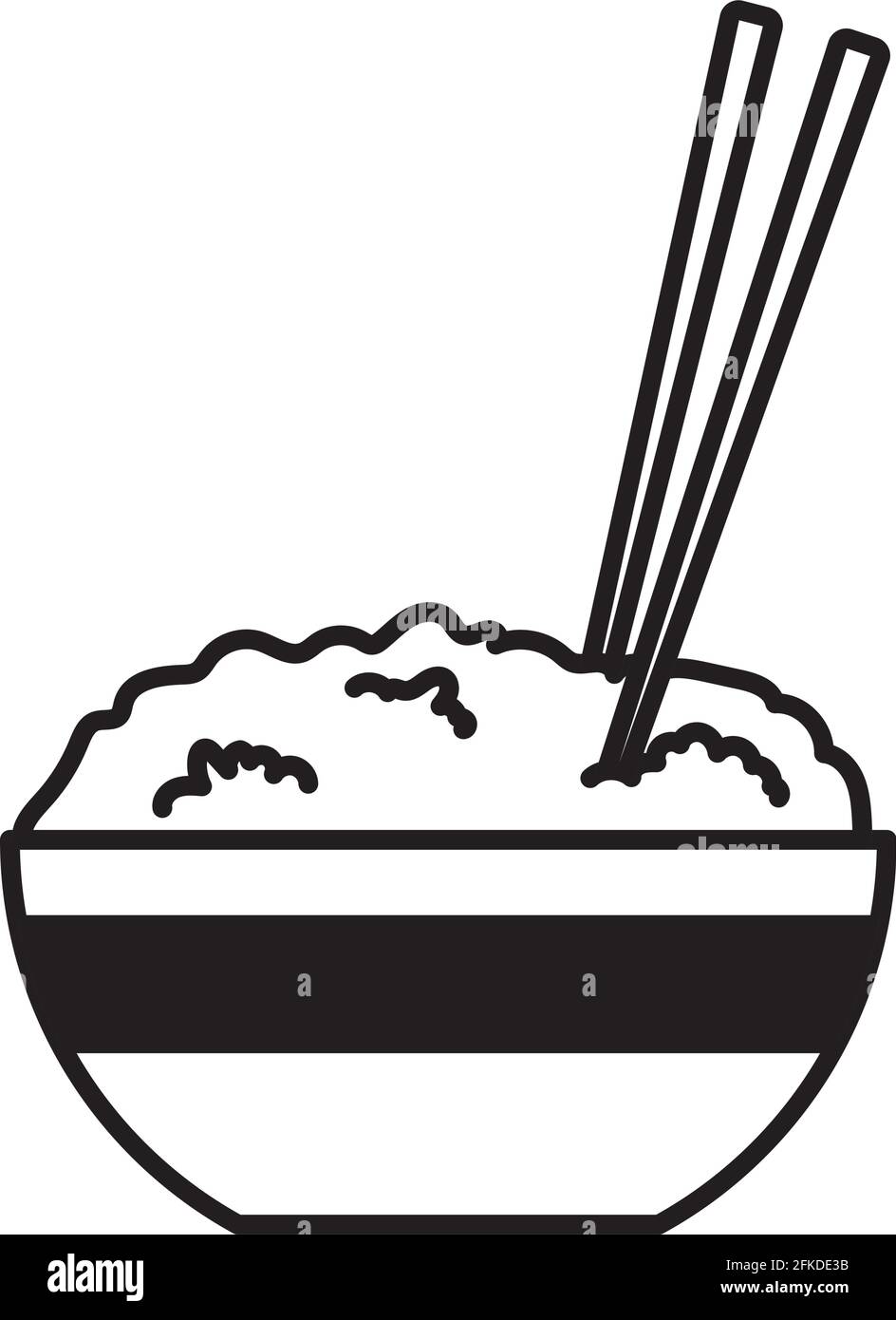 Reis auf der Schüssel Stock Vektor