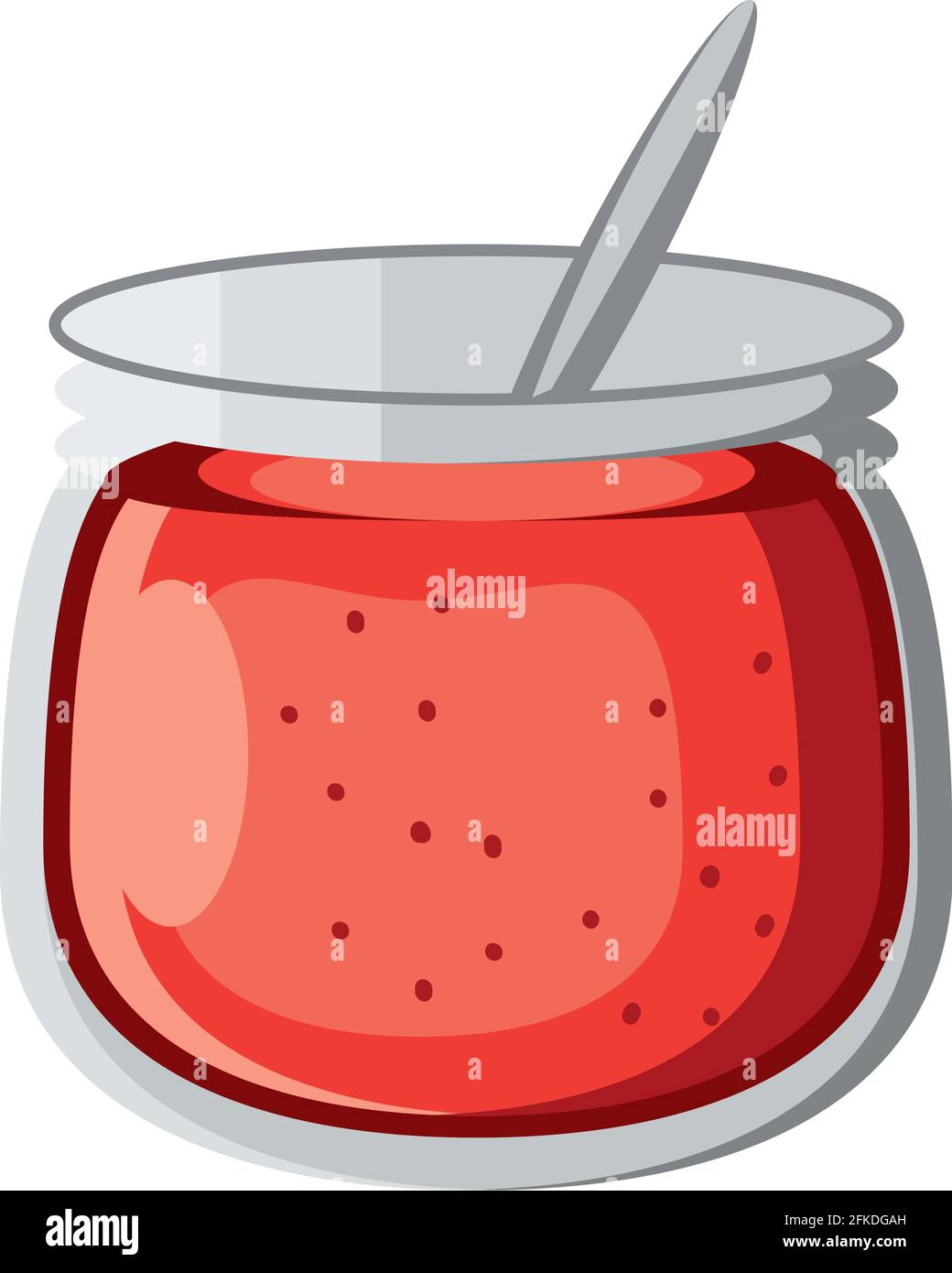 Marmelade mit Löffel Stock-Vektorgrafik - Alamy