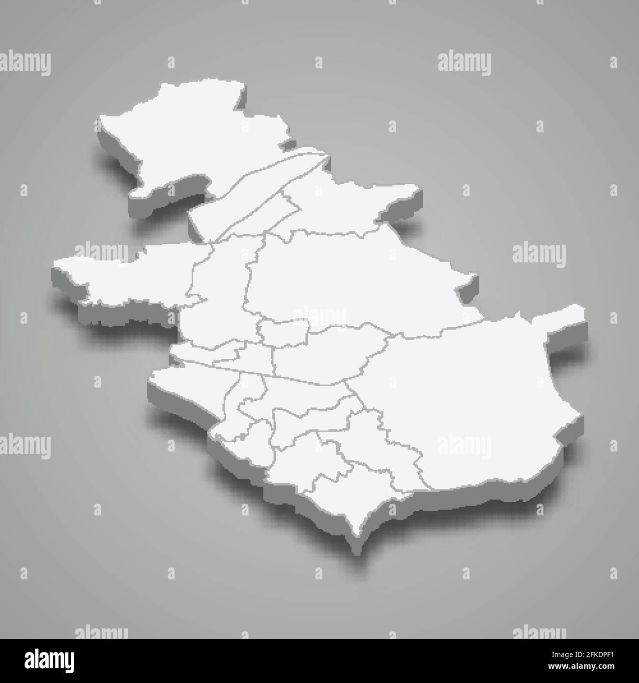 isometrische 3D-Karte von North Lanarkshire ist eine Region von Schottland, Vektordarstellung Stock Vektor