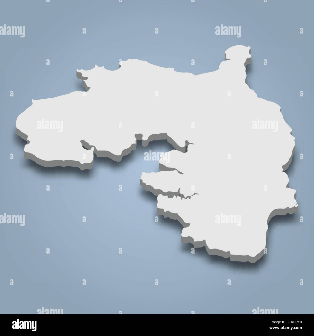 isometrische 3D-Karte von Bintan ist eine Insel in Indonesien, isolierte Vektordarstellung Stock Vektor