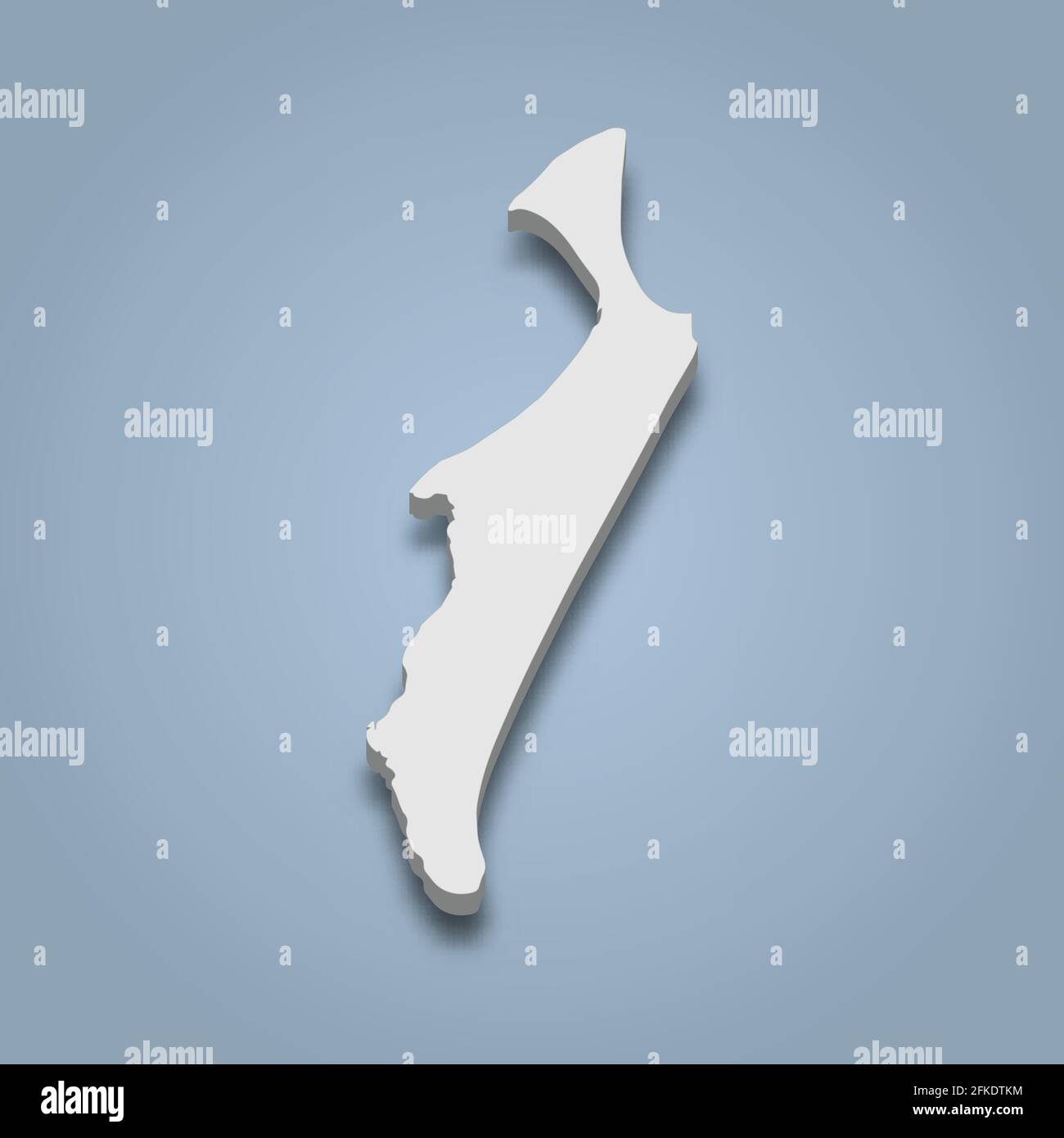 isometrische 3D-Karte von Fraser Island ist eine Insel in Australien, isolierte Vektorgrafik Stock Vektor