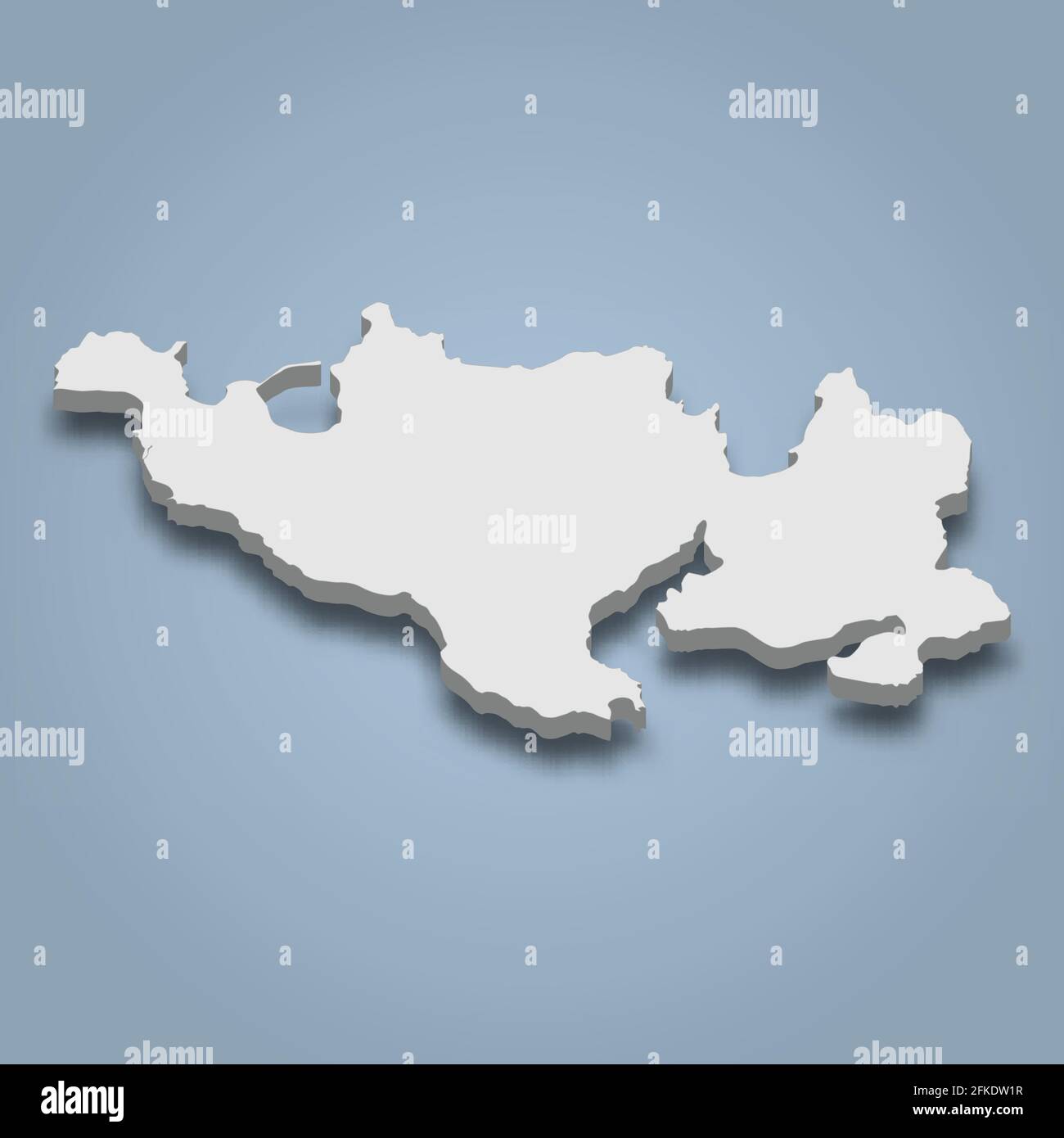isometrische 3D-Karte von Hon Tre ist eine Insel in Vietnam, isolierte Vektordarstellung Stock Vektor