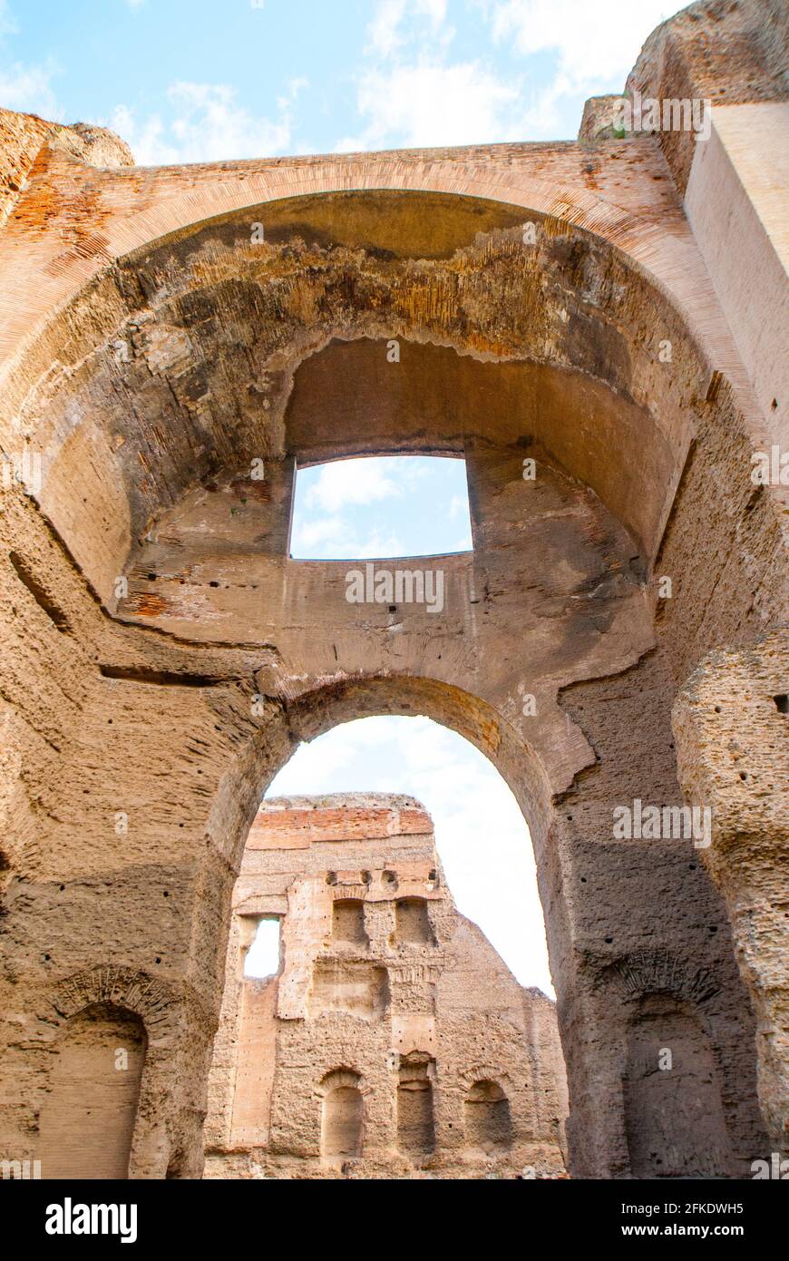 Die Ruinen der Caracalla-Thermen, die Antoninianae-Thermen, eine der bedeutendsten Thermen Roms zur Zeit des Römischen Reiches, Stockfoto