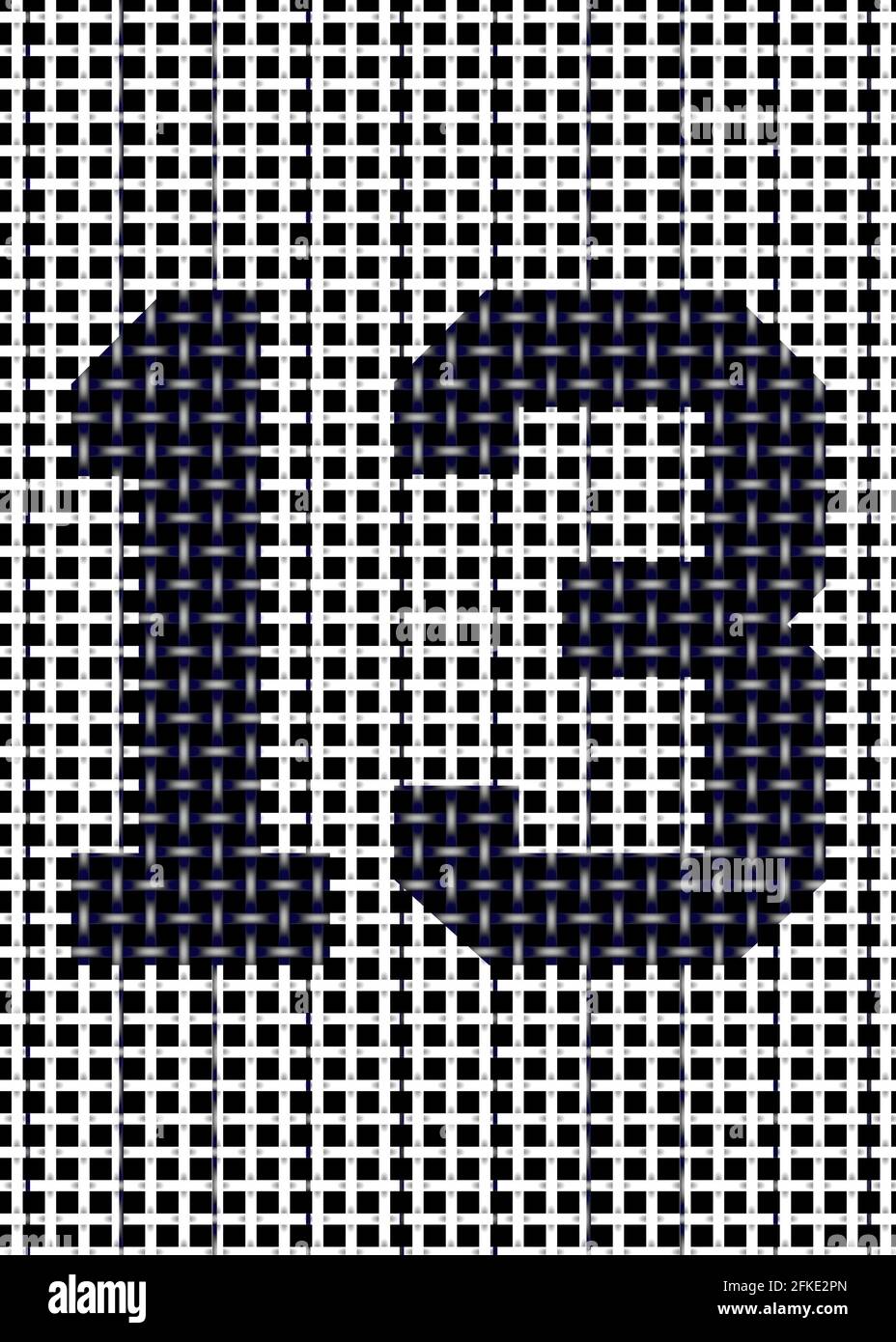 Texturiertes Sport Jersey Panel Number 13 Weiß und Dunkelblau Stockfoto