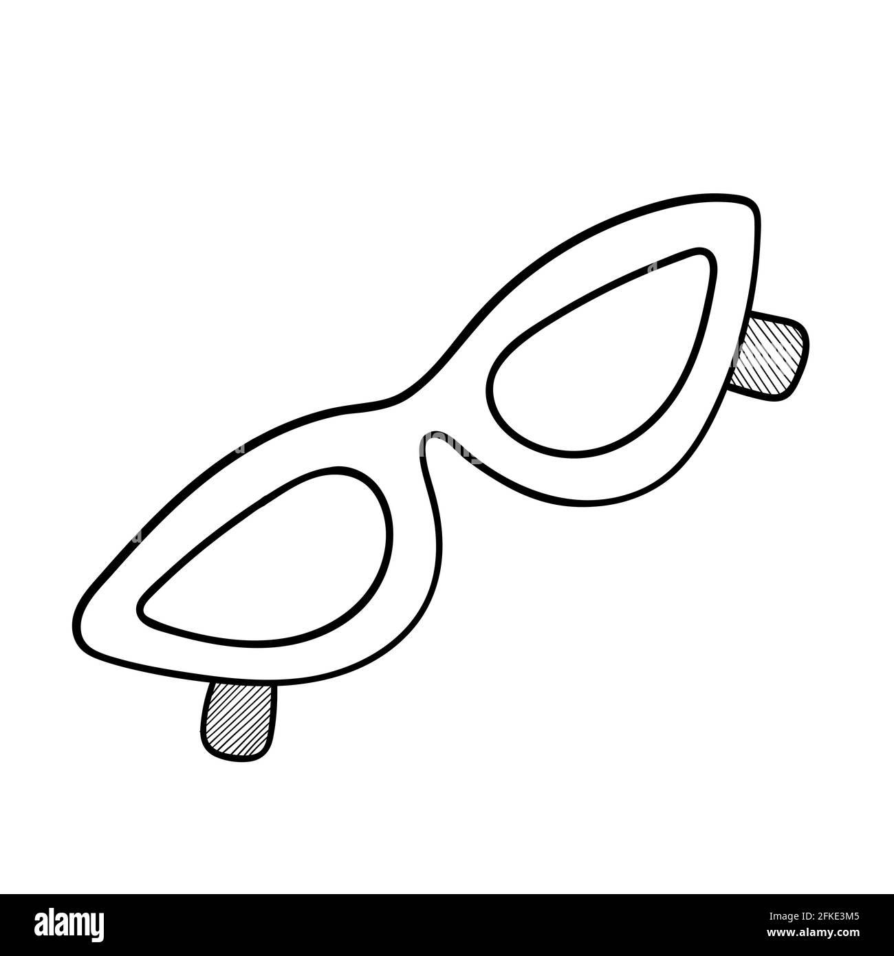 Vektor-Illustration der Linie Kunst Doodle Sonnenbrille Stock Vektor