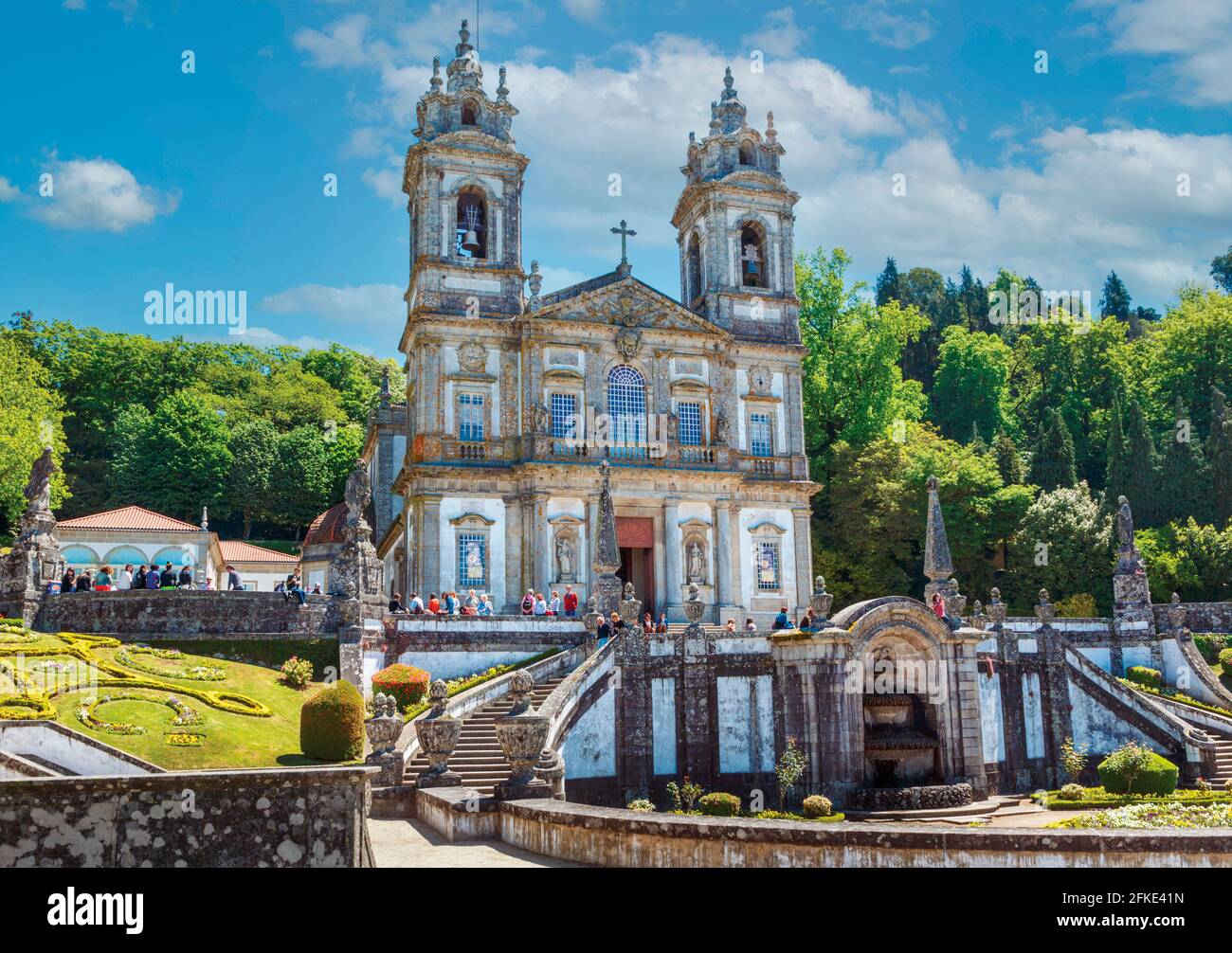 Braga, Bezirk Braga, Portugal. BOM Jesus do Monte Heiligtum. BOM Jesus ist ein UNESCO-Weltkulturerbe. Stockfoto