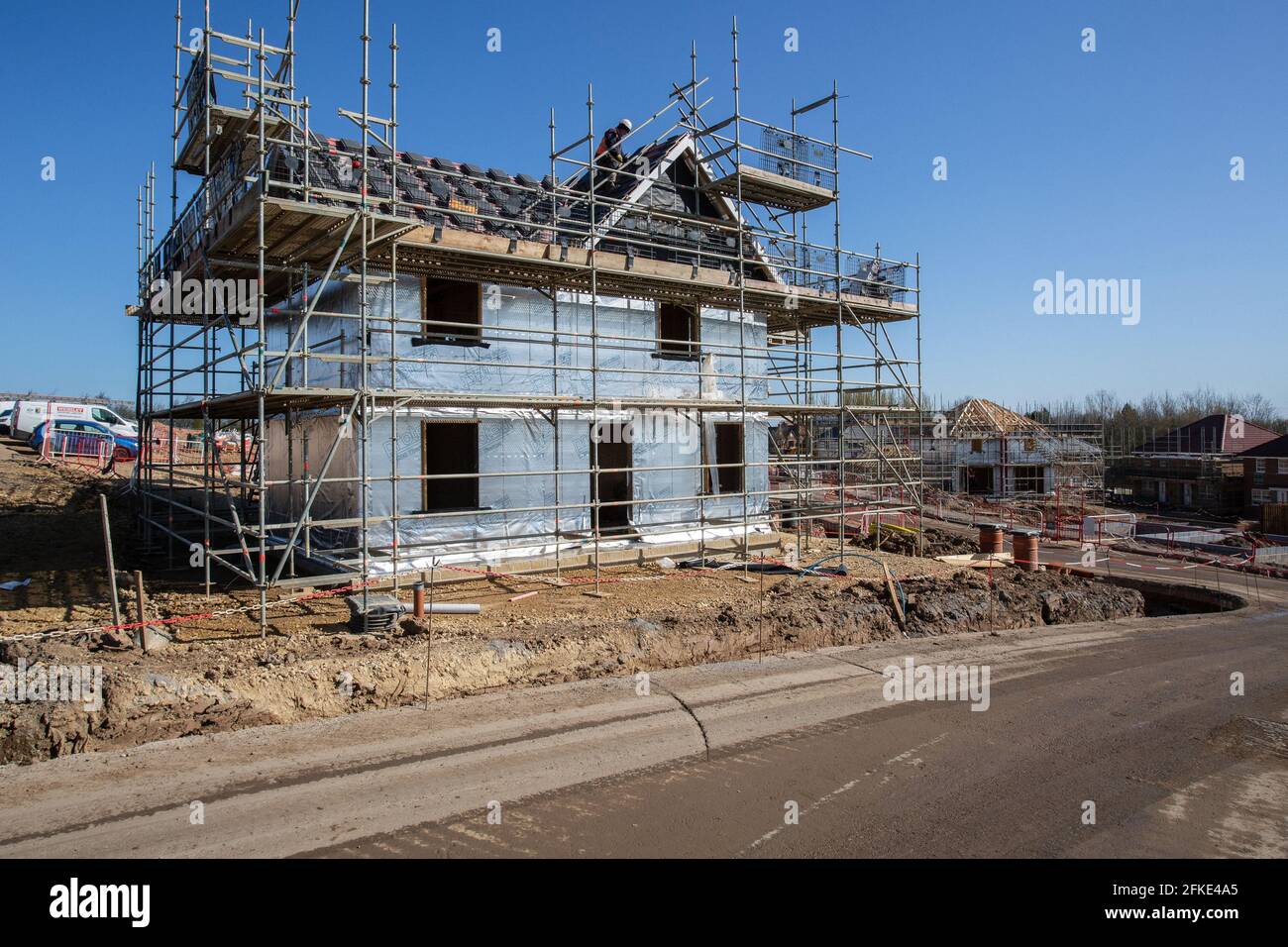 Neubau von Häusern in Elwick Gardens Entwicklung in Hartlepool, County Durham, Großbritannien Stockfoto