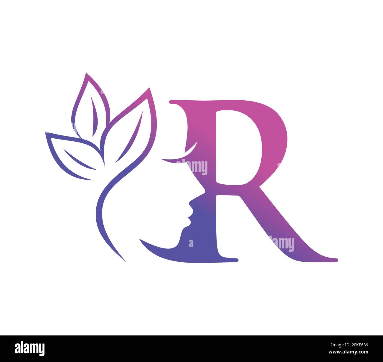 Ein Vektor Illustration von Monogramm Schönheit Logo Anfangsbuchstabe R Stock Vektor