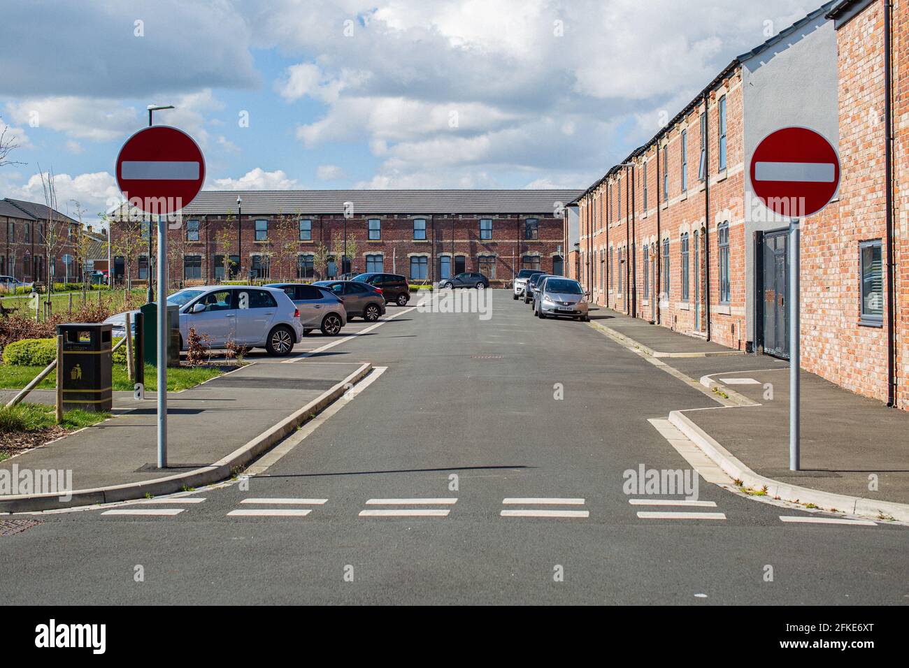 The Green eine innovative Hartlepool £5,5 m Wohnanlage mit neuen Familienhäusern zur Miete und einem zentralen Stadtpark in Hartlepool, England, Großbritannien. Stockfoto