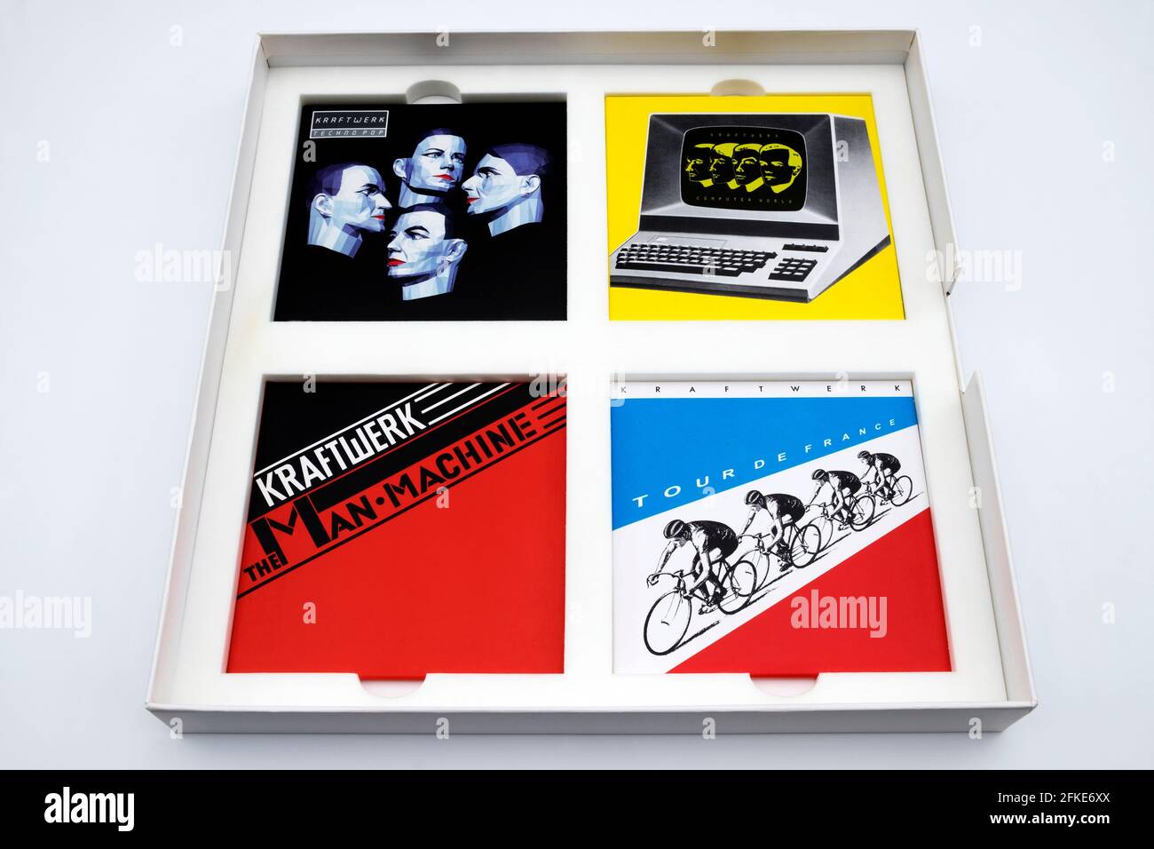 Kraftwerk der Katalog CD-Sammlung Stockfoto