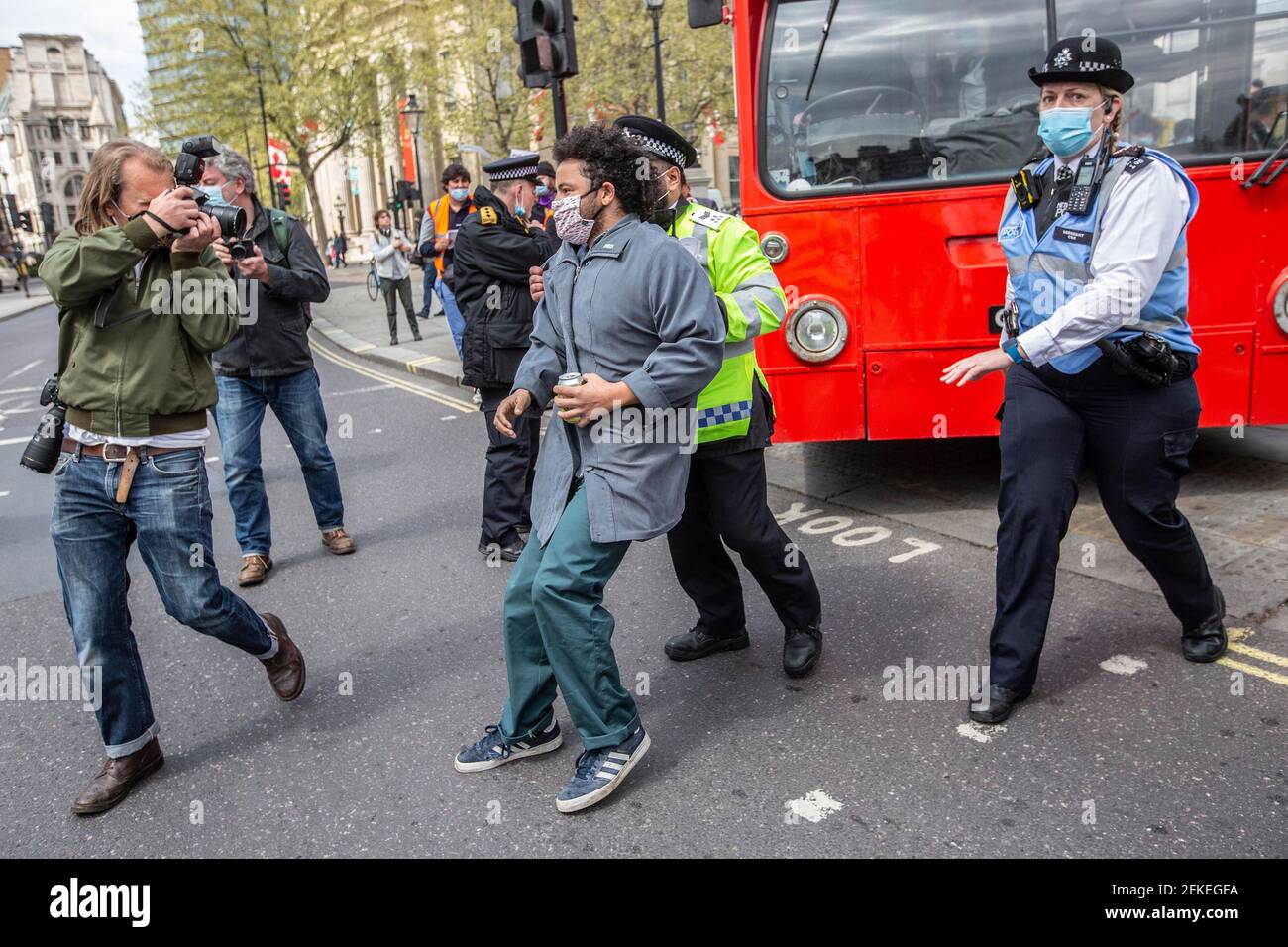 Tausende von Demonstranten sind durch das Zentrum Londons gegen die neue Polizei-, Kriminalitäts-, Verurteilungs- und Gerichtsvorlage, London, England und Großbritannien, marschiert Stockfoto
