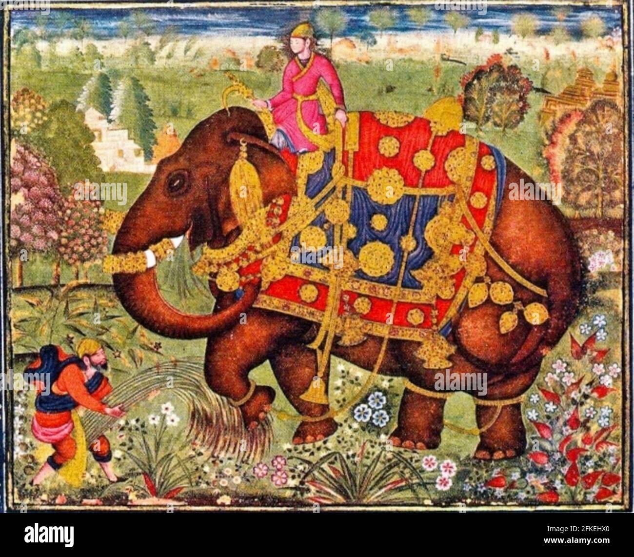 Farrukh Beg - Porträt eines Elefanten. Stockfoto