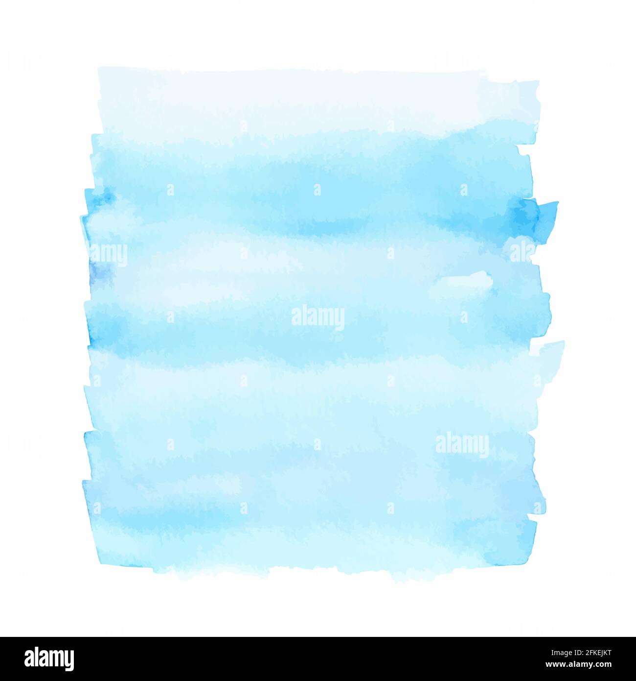 Hellblaue Aquarelllinien in der Waschtechnik. Helle Aquarellstriche isoliert auf weißem Hintergrund. Vektor eps 10 Stock Vektor