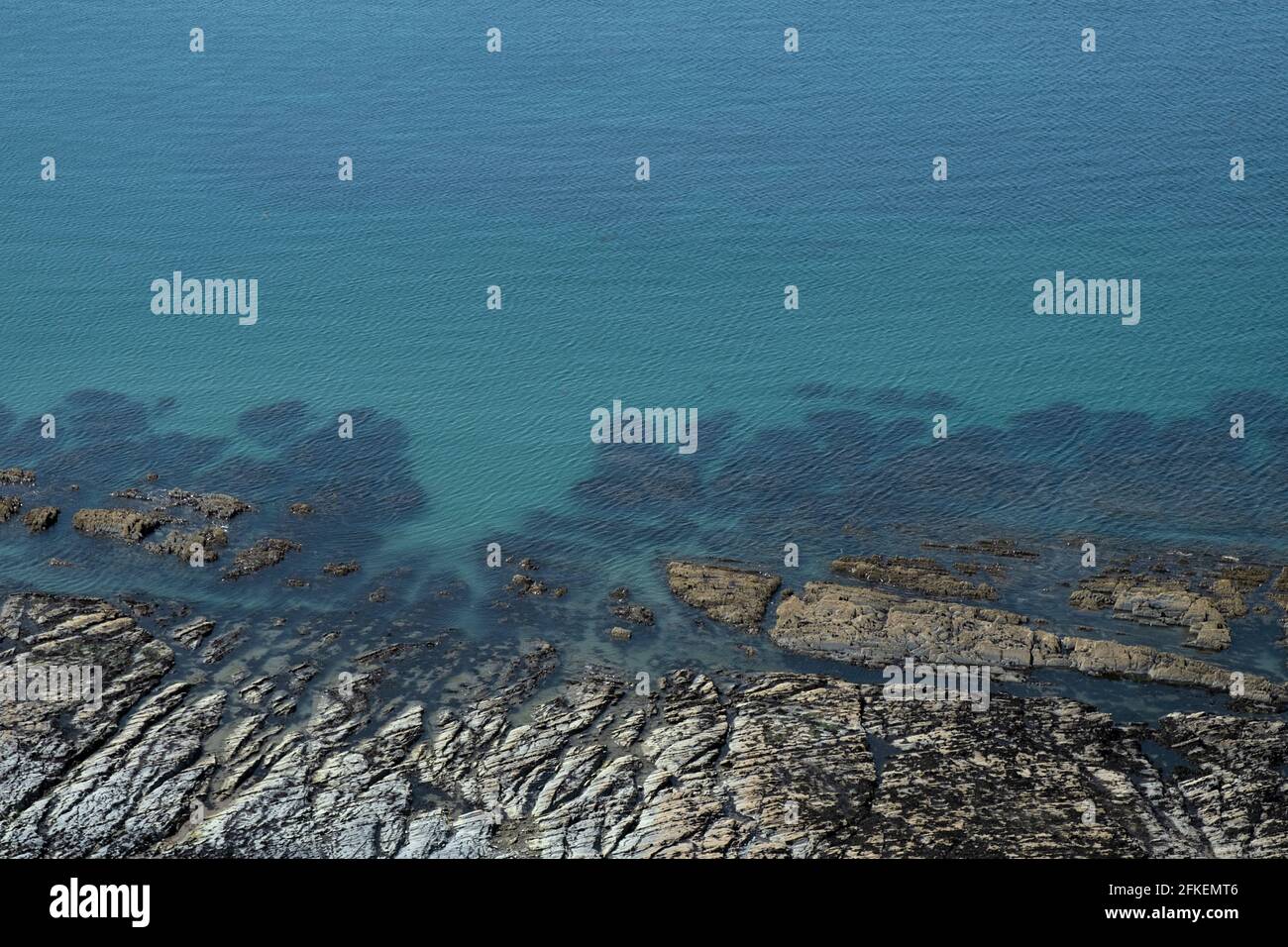 Blick auf Cardigan Bay in Aberystwyth, Wales Stockfoto