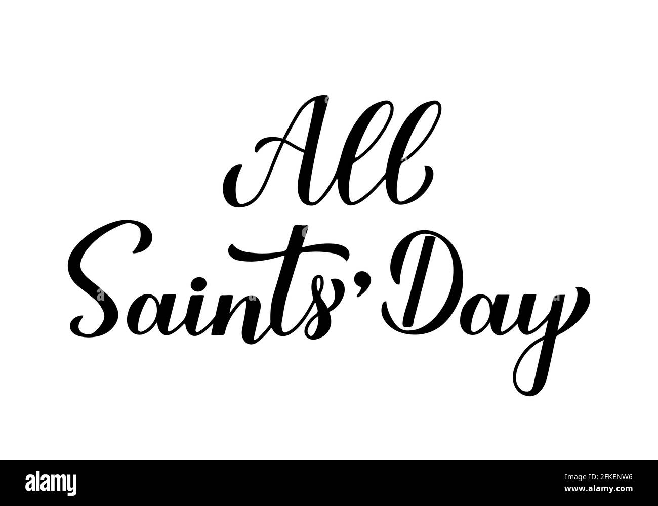 All Saints Day Kalligraphie-Handschriftzug isoliert auf Weiß. Vektorvorlage für Typografie Poster, Karte, Banner, Flyer, Aufkleber, Usw. Stock Vektor