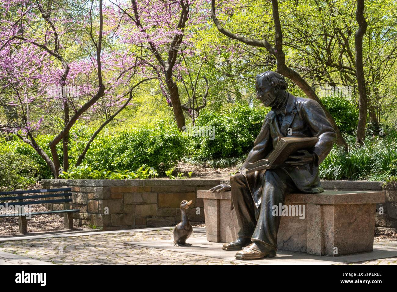 Hans Christian Andersen Statue, Central Park, New York Stockfotografie