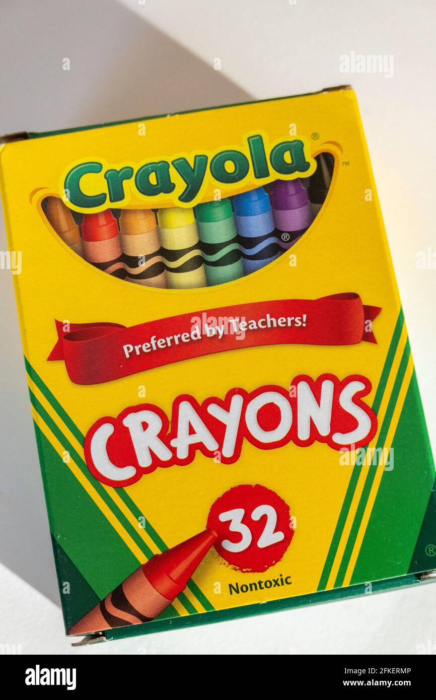 Crayola-Buntstifte sind beliebte Kunstgegenstände für Kinder, USA Stockfoto