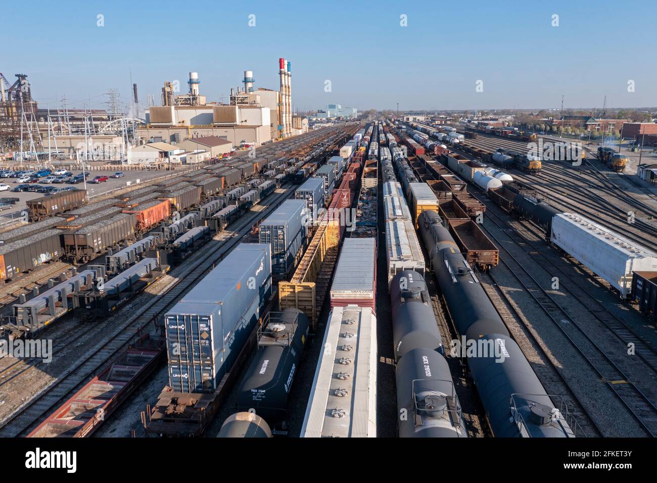 Dearborn, Michigan - der CSX Rougemere-Bahnhof neben dem Ford Rouge Complex. Stockfoto