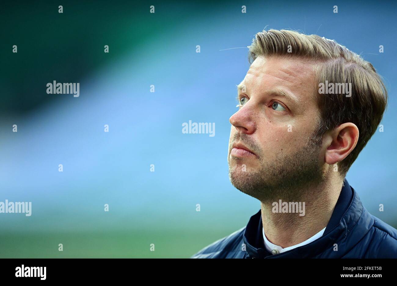 Bremen, Deutschland. 30. April 2021. firo: 30.04.2021, Fußball, Fuvuball, DFB Cup Halbfinale, SV Werder Bremen - RB Leipzig 1: 2 NV-Trainer Florian Kohfeldt (Bremen), Portrait weltweite Nutzung Quelle: dpa/Alamy Live News Stockfoto