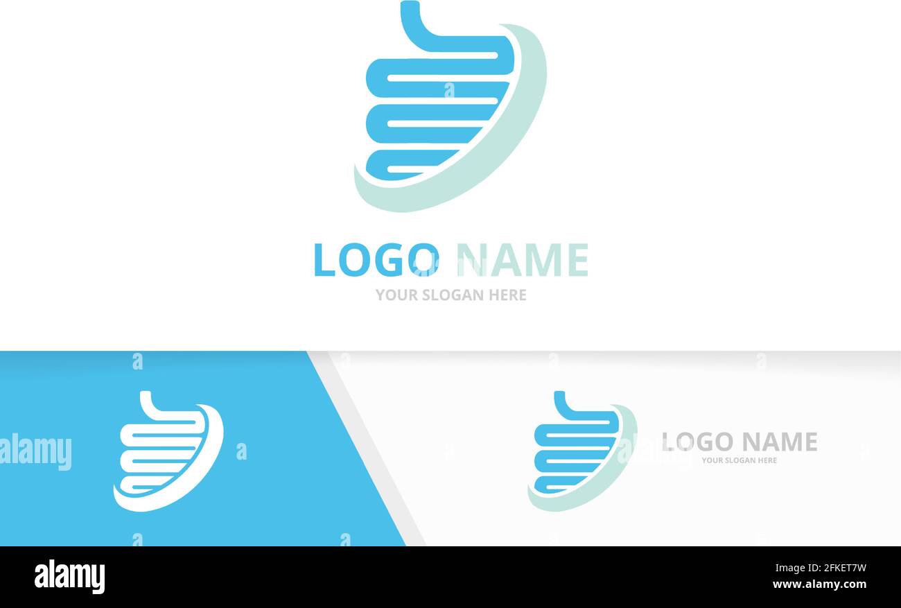 Darm menschliches Organ Logo Kombination. Vektor-Logo-Design-Vorlage für Verdauungssystem. Stock Vektor