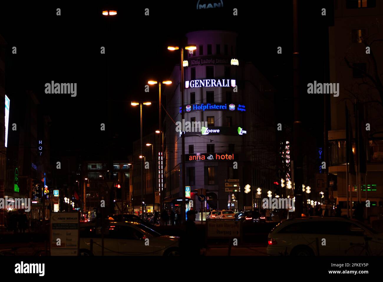 München, Bayern, Bundesrepublik Deutschland Nachtlandschaften Stockfoto