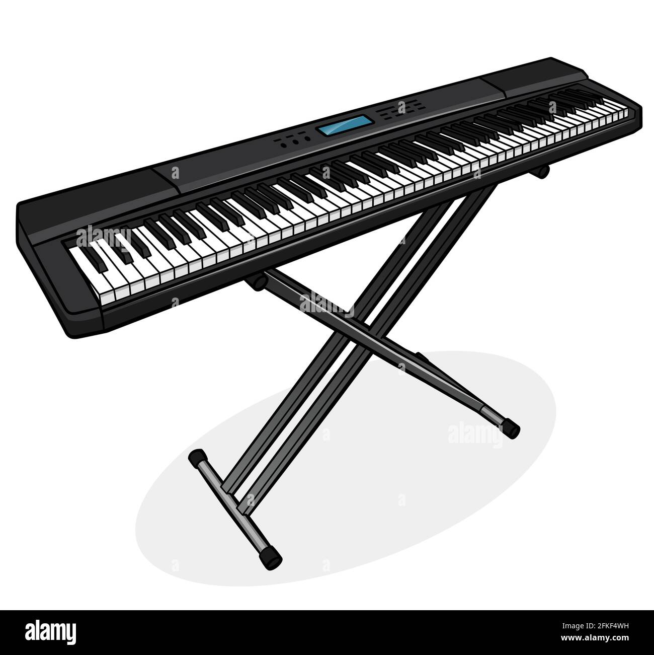 Vektor-Illustration von elektronischen digitalen Klavier Cartoon Stock Vektor