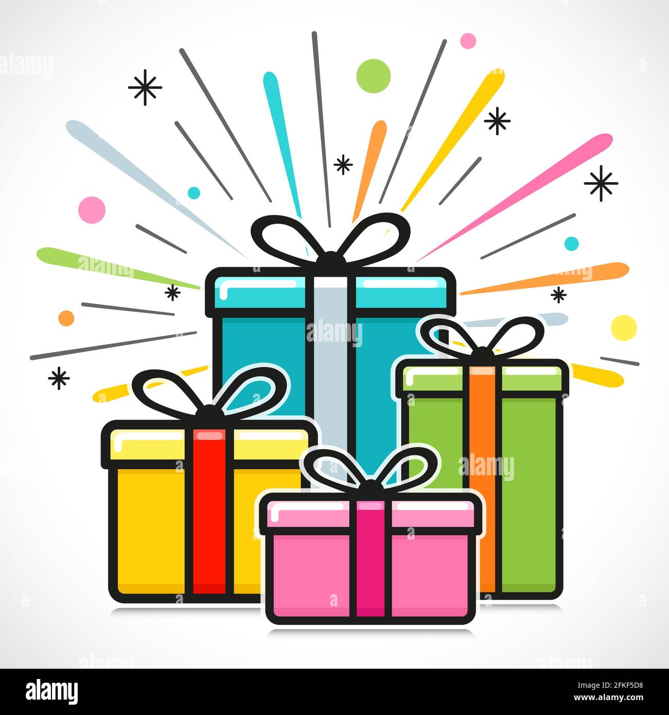 Vektor-Illustration der Geschenkbox glücklich Design Stock Vektor