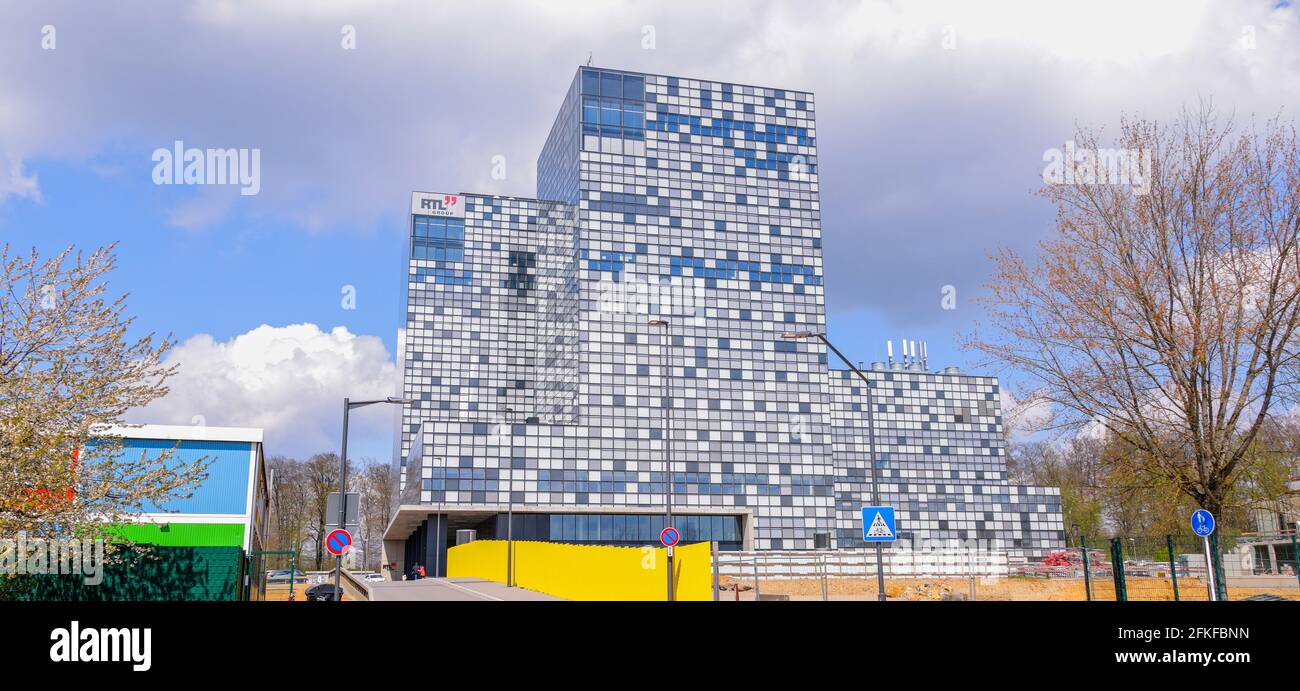 RTL Group Buildings in the City of Luxemburg - LUXEMBURG CITY, LUXEMBURG - 30. APRIL 2021 Stockfoto