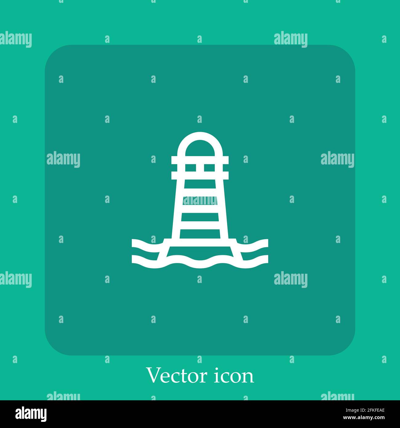 Lighthouse Vektor-Symbol lineares Symbol.Linie mit bearbeitbarer Kontur Stock Vektor