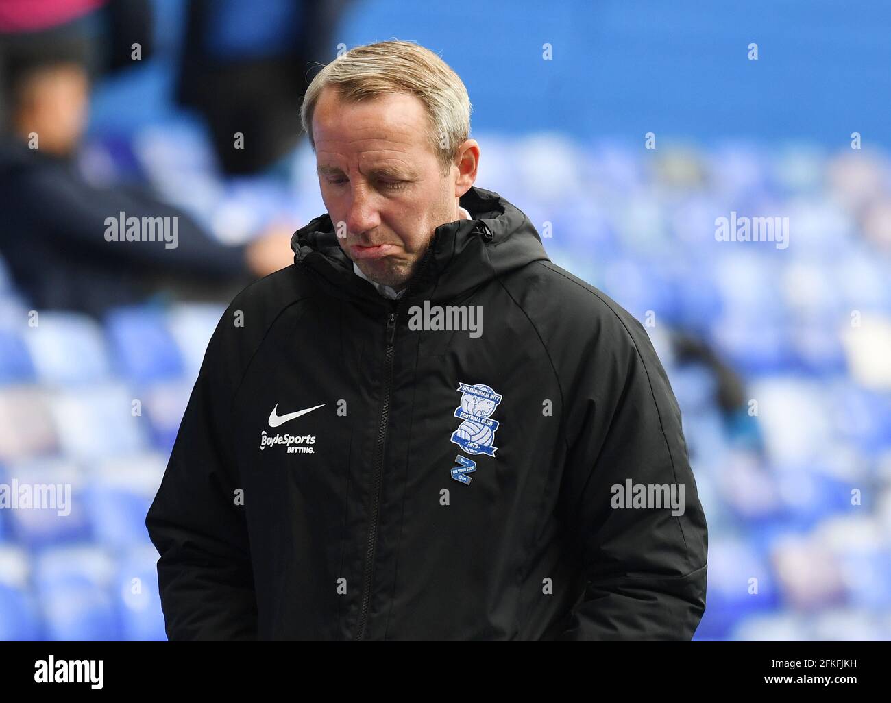 Birmingham, Eng Mai 2021. St Andrews Ground Birmingham City gegen Cardiff EFL Championship 01/05/2021 Birmingham City Manager Lee Bowyer nach 4-0 Heimniederlage gegen Cardiff Credit: Roger Parker/Alamy Live News Stockfoto