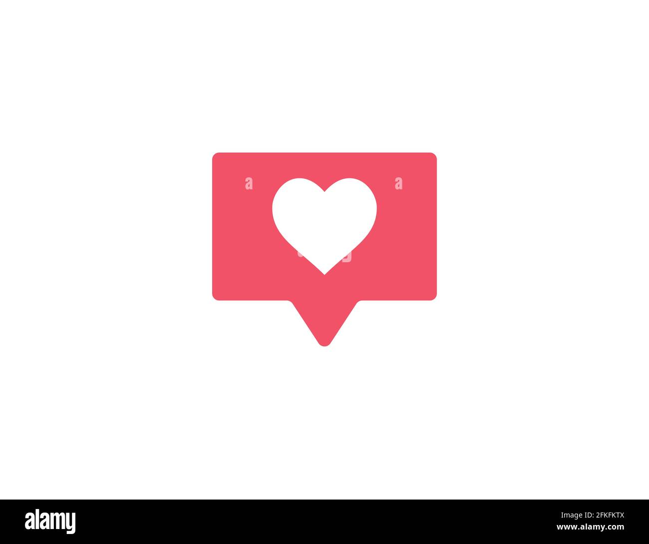 „Gefällt mir“, „Herz“, „Benachrichtigung“, „Symbol für soziale Medien“. Vektorgrafik. Stock Vektor