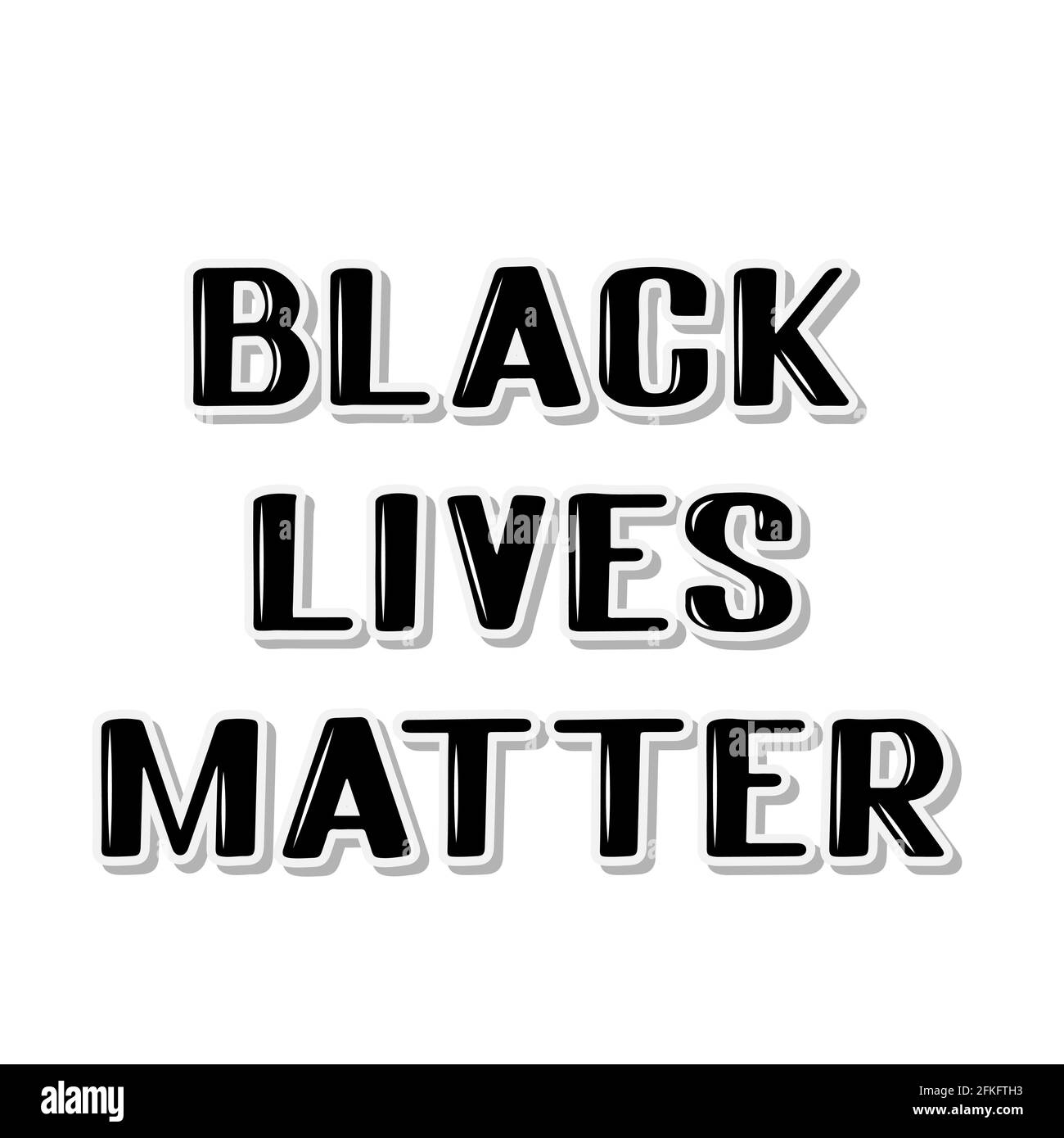 Schriftzug „Black Lives Matter“. Soziale Probleme der Gleichheit und des Rassismus. Proteste gegen Belästigung Menschenrecht der Schwarzen in Amerika. Antirassistisch Stock Vektor