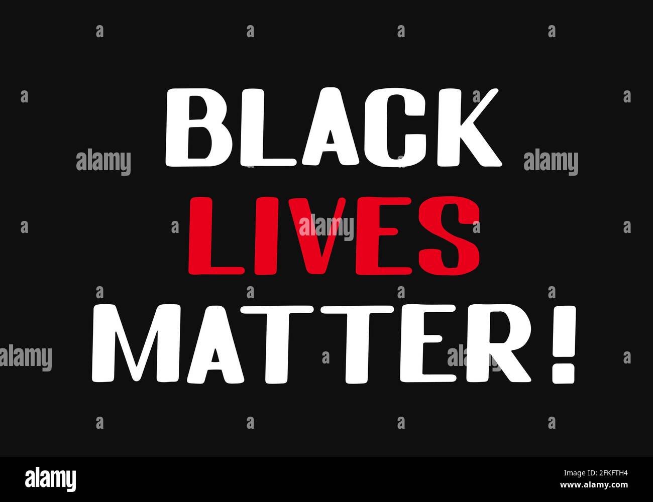 Schriftzug „Black Lives Matter“. Soziale Probleme der Gleichheit und des Rassismus. Proteste gegen Belästigung Menschenrecht der Schwarzen in Amerika. Antirassistisch Stock Vektor